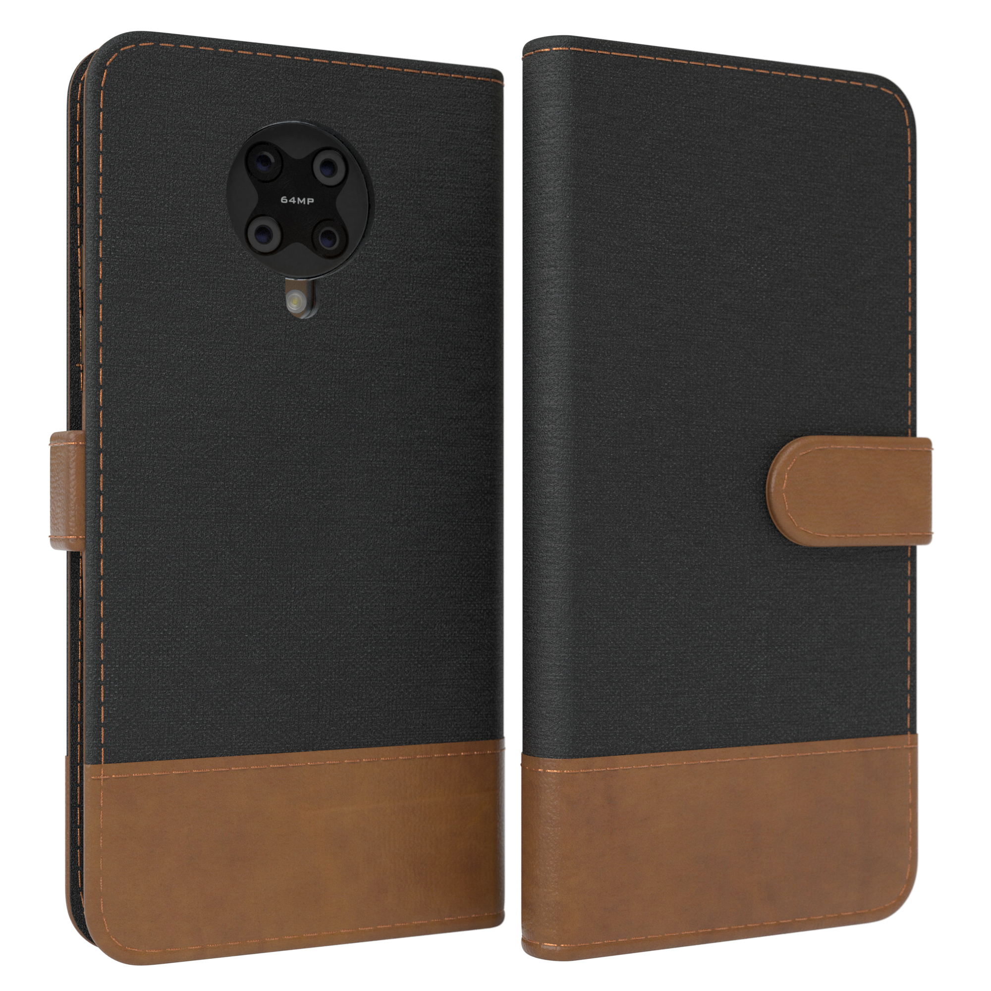 Jeans Redmi Xiaomi, K30 Bookcover, Kartenfach, CASE Poco mit F2 Schwarz Pro, / EAZY Klapphülle Bookstyle Pro