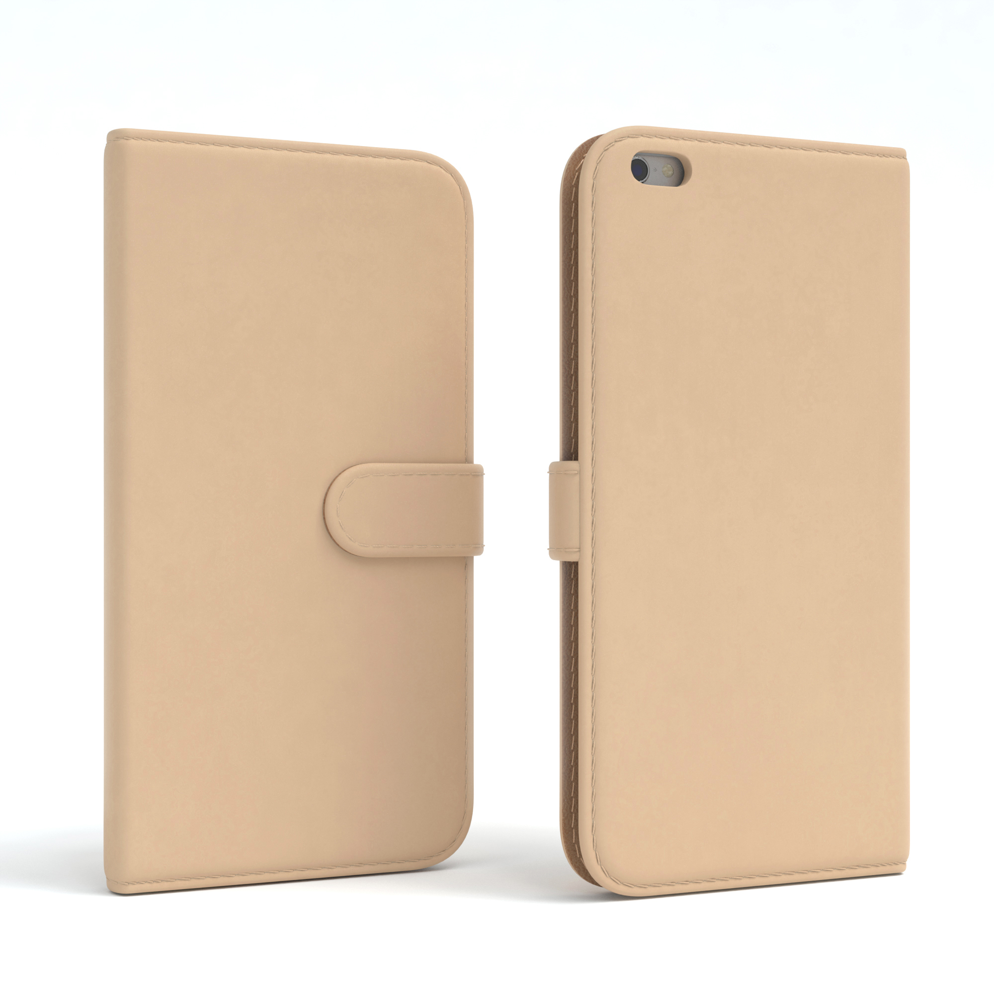 EAZY CASE Plus, 6S Kartenfach, Apple, iPhone / Bookcover, Klapphülle Hellbraun mit Bookstyle 6 Plus