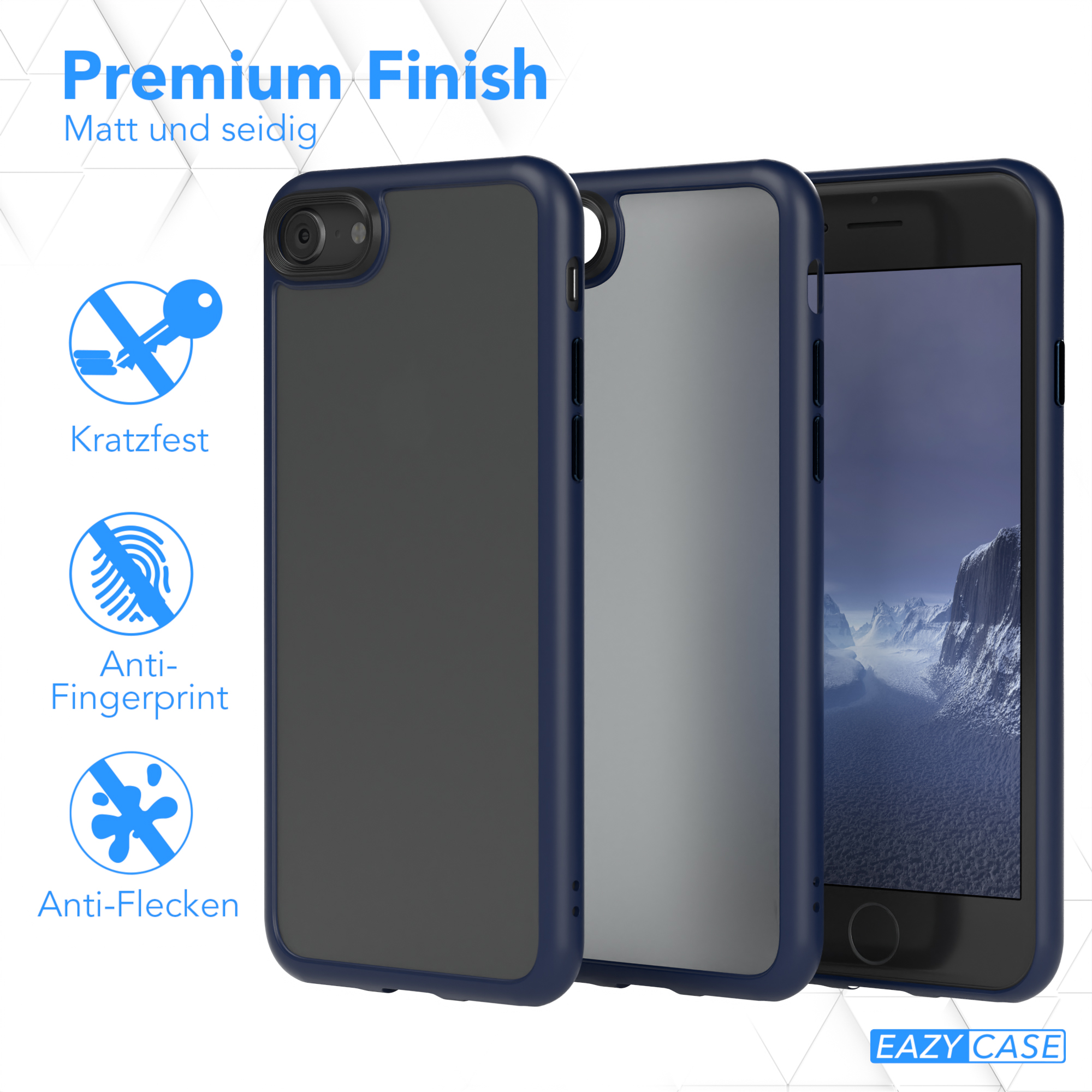 EAZY 2022 Backcover, / / Apple, / CASE iPhone Blau iPhone Matt, SE Outdoor SE 7 8, 2020, Case Nachtblau