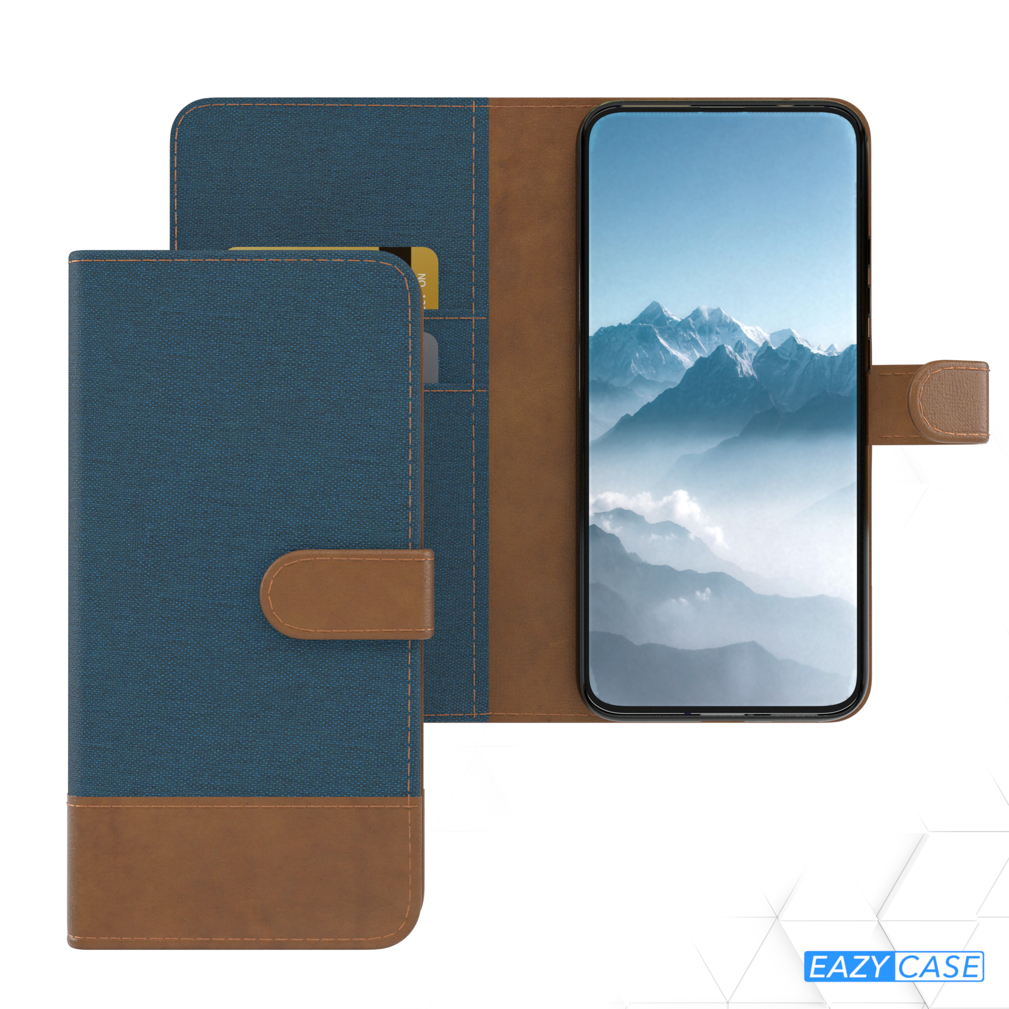 Pro, mit F2 Klapphülle Redmi K30 / CASE Pro Blau Poco Bookcover, Jeans Xiaomi, Bookstyle Kartenfach, EAZY