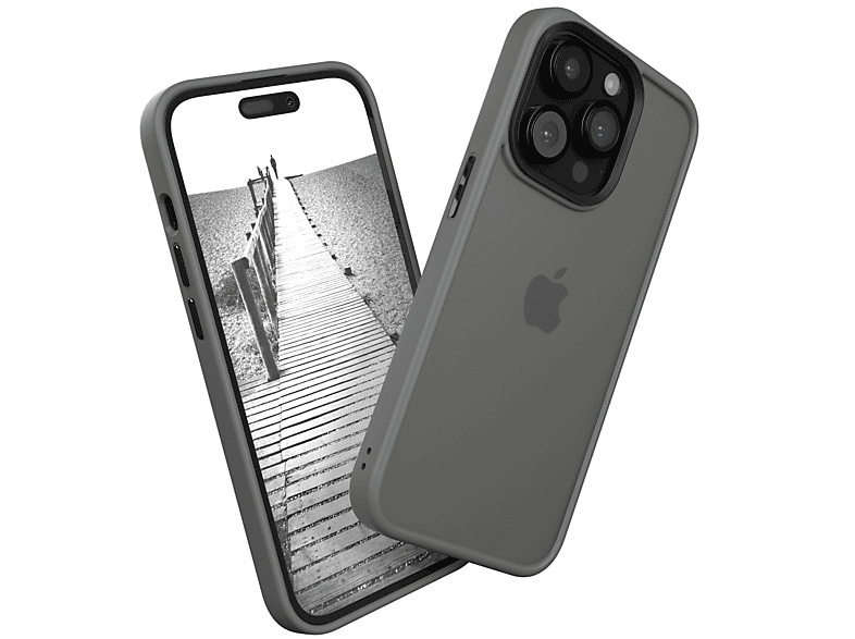 EAZY CASE Outdoor Matt, Backcover, Grau Apple, iPhone Pro, Case 14