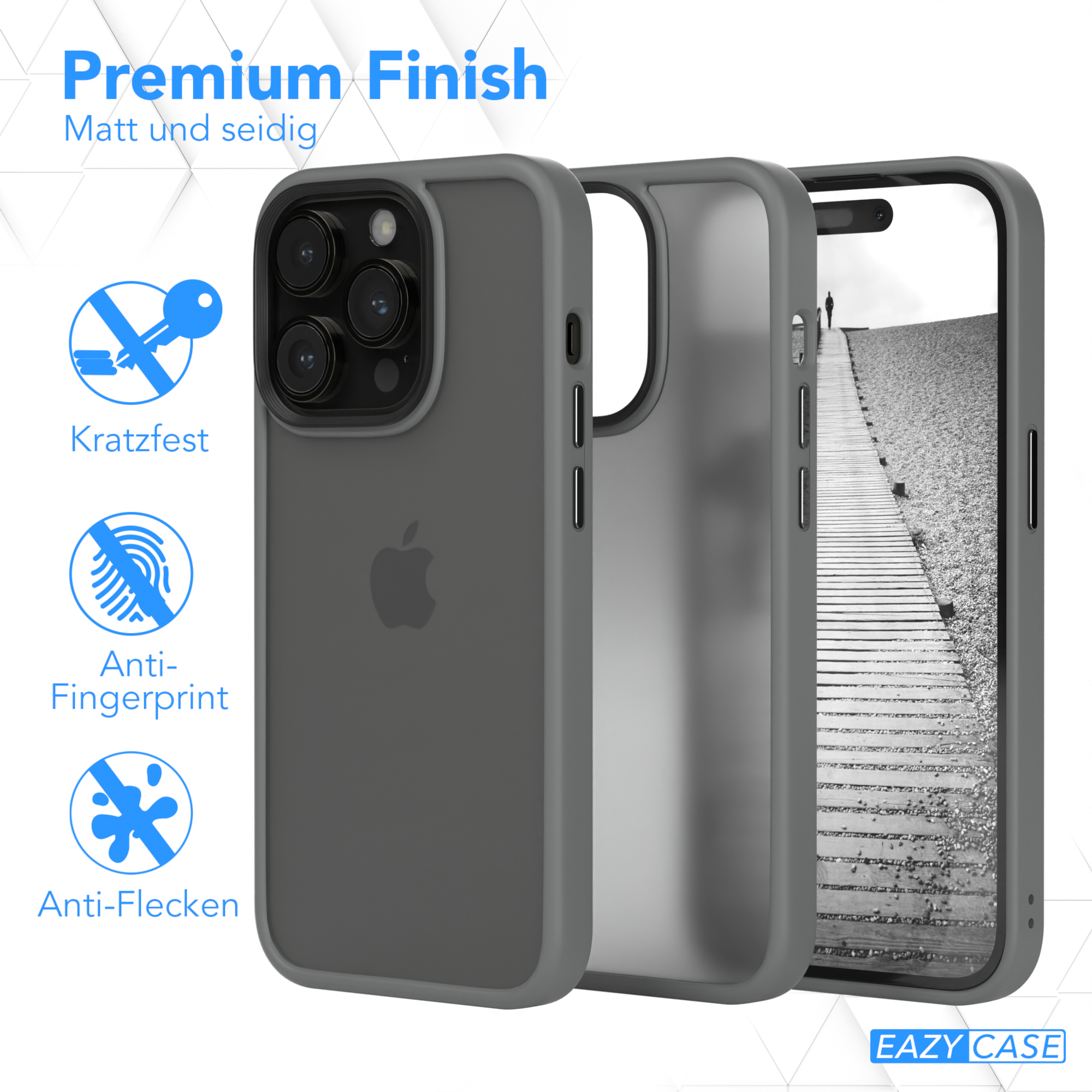 EAZY CASE Pro, Matt, Apple, Backcover, Outdoor 14 Grau Case iPhone