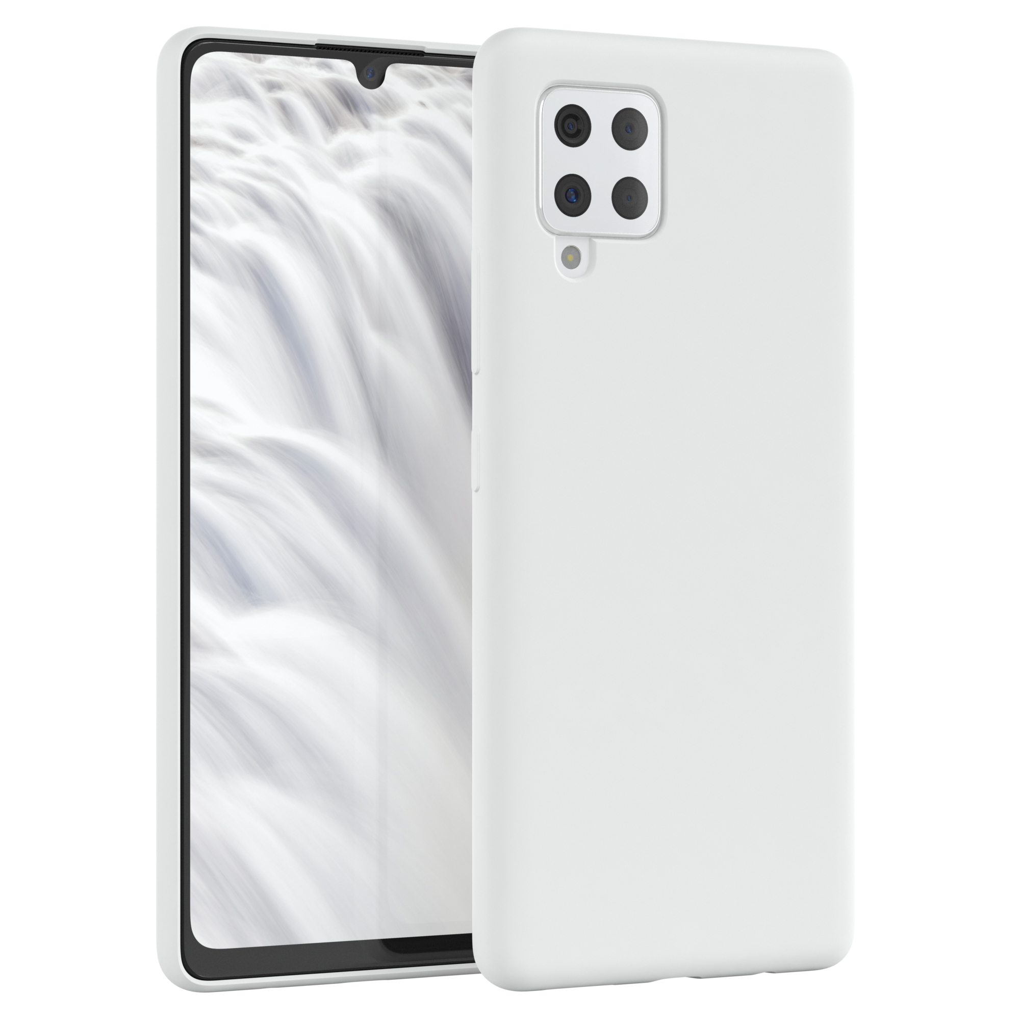 EAZY CASE Premium Silikon Galaxy 5G, Weiß Handycase, Samsung, Backcover, A42