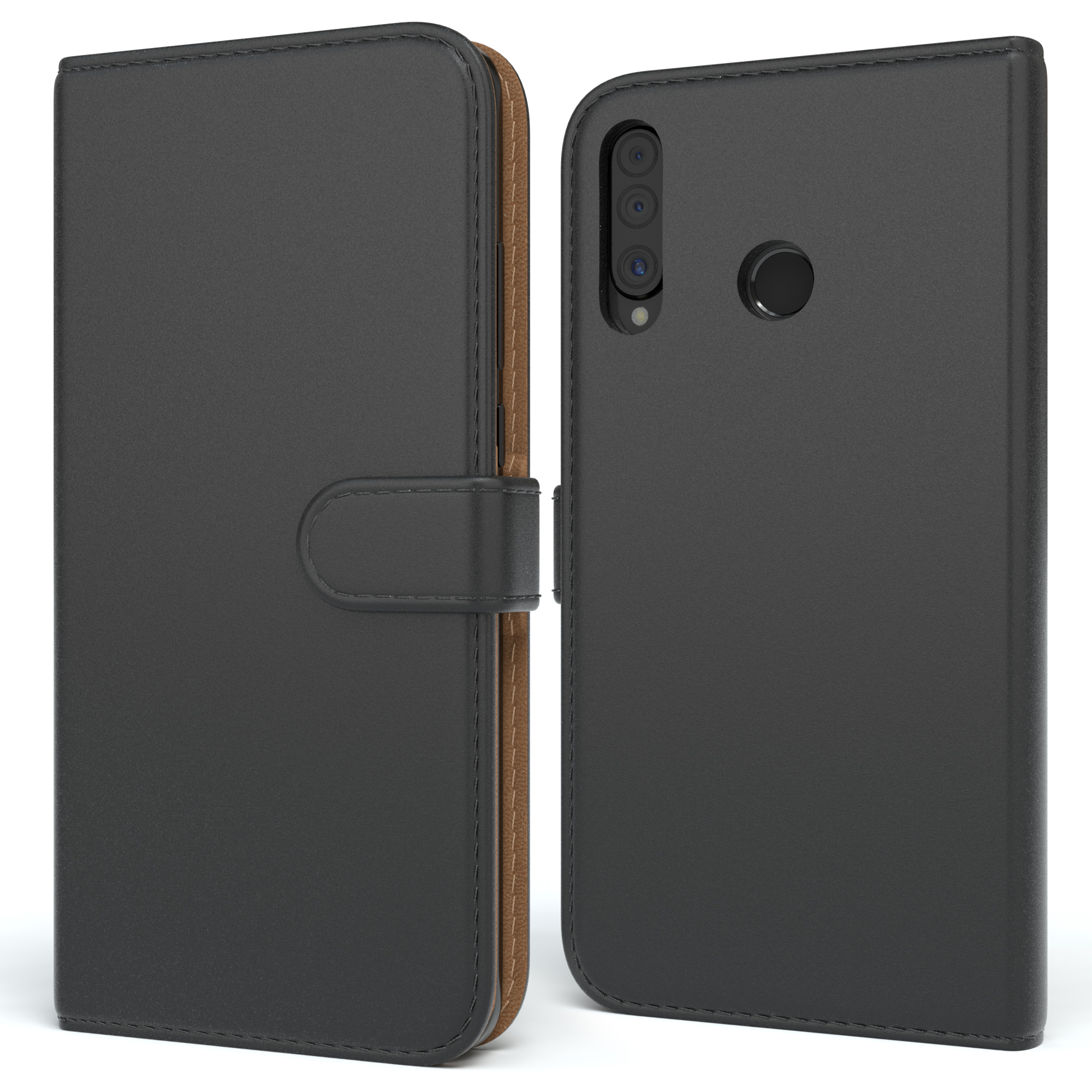 Huawei, EAZY Bookcover, P30 CASE Bookstyle mit Lite, Schwarz Klapphülle Kartenfach,