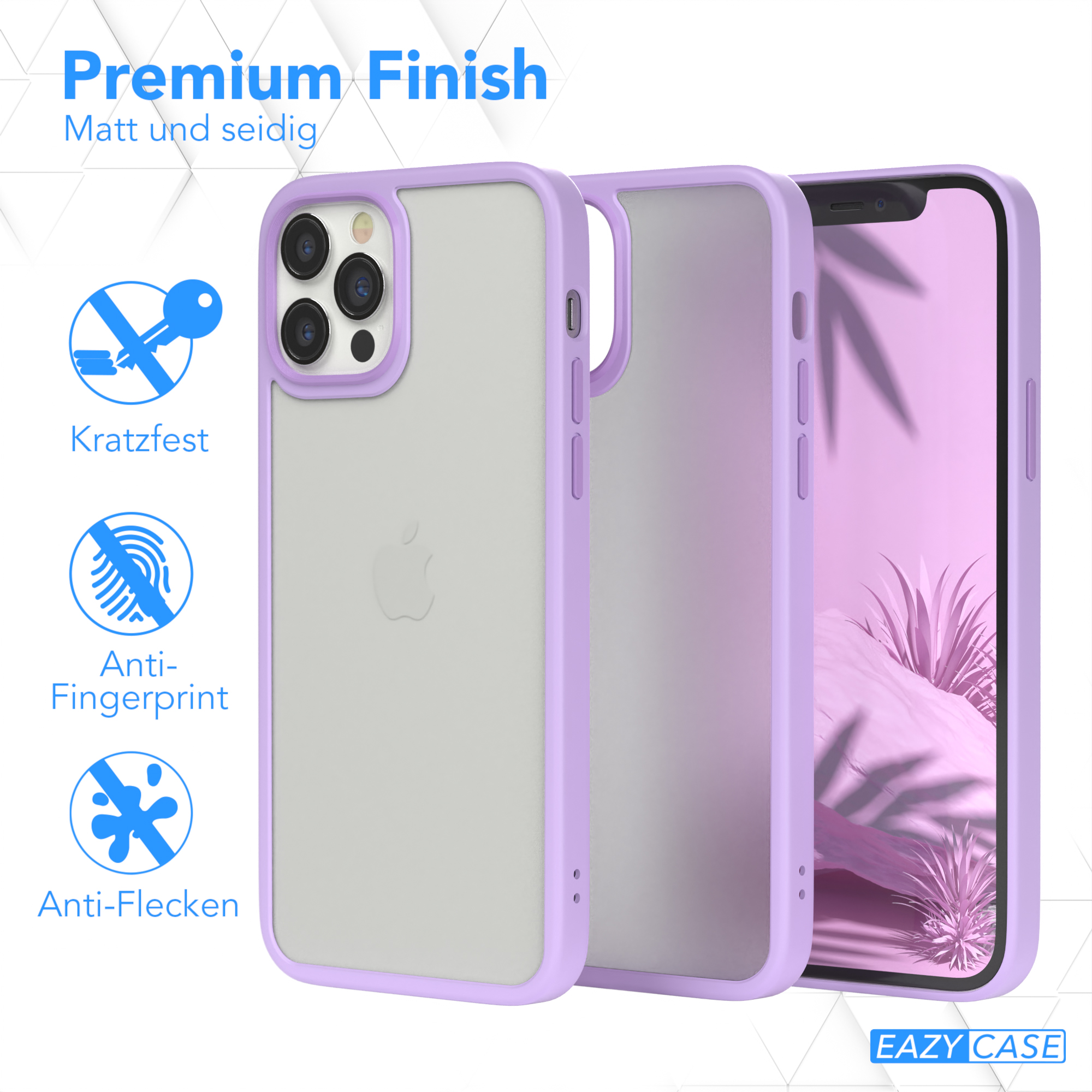 EAZY CASE Outdoor Case Backcover, 12 Lavendel Lila Pro, Apple, Matt, 12 iPhone 