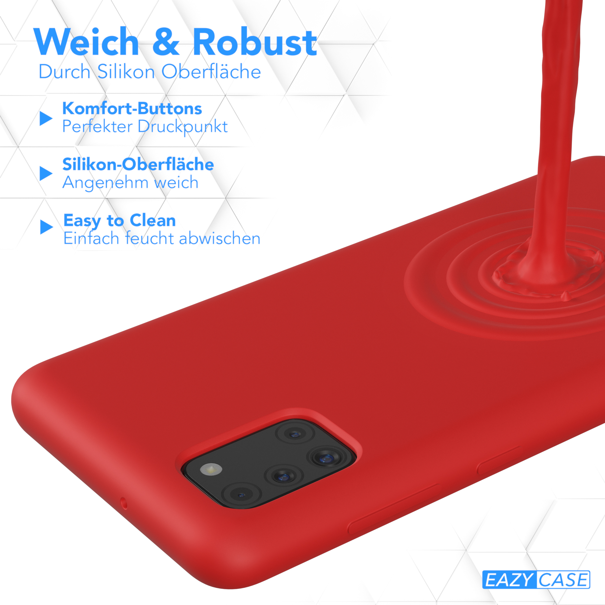 Samsung, Galaxy CASE Rot EAZY A31, Backcover, Silikon Handycase, Premium