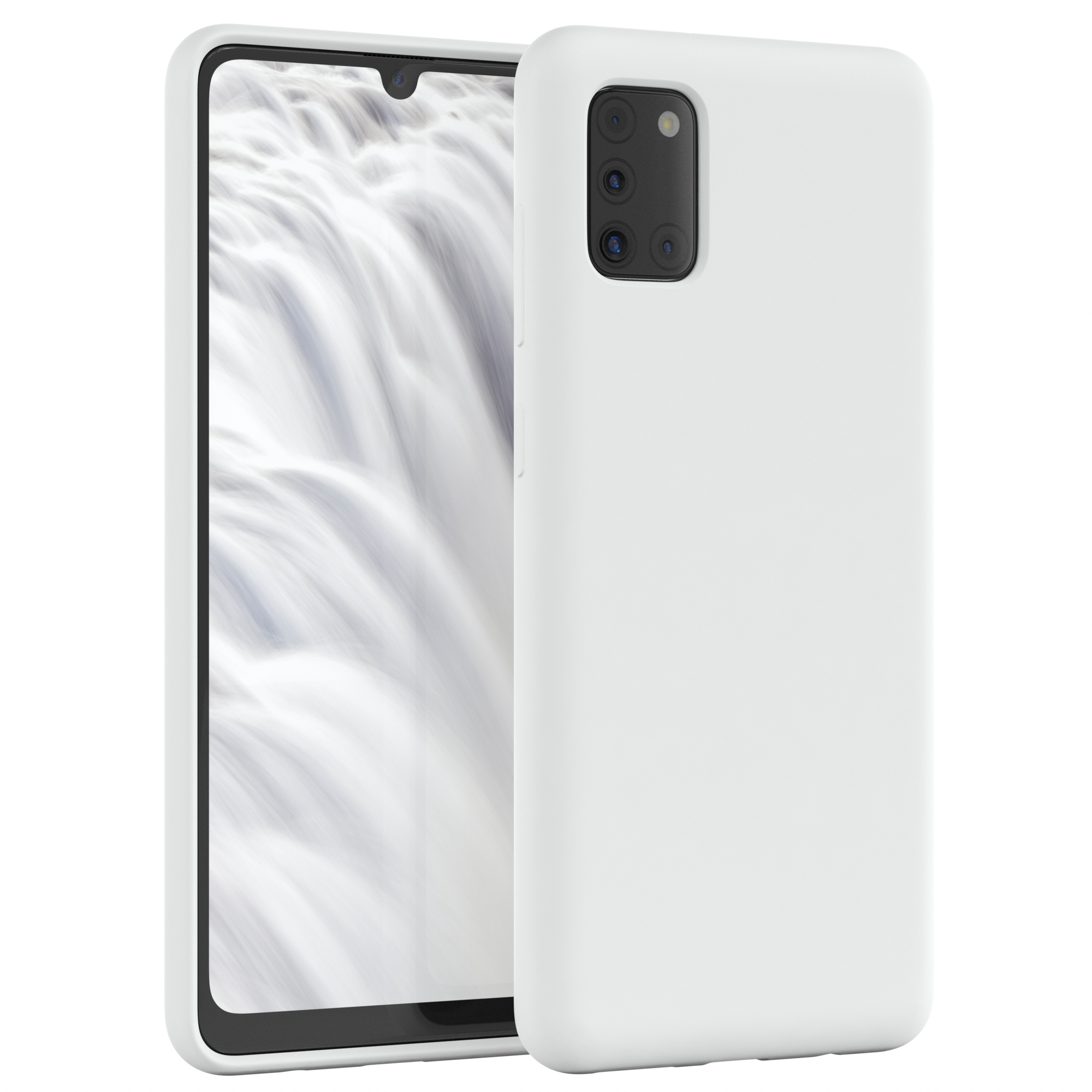 EAZY CASE Premium Silikon Backcover, Handycase, A31, Samsung, Weiß Galaxy
