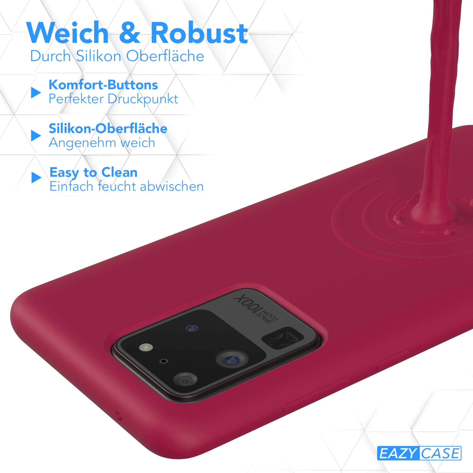 Handycase, Ultra Backcover, S20 / Silikon Galaxy Ultra Beere Samsung, EAZY Rot S20 CASE / 5G, Premium