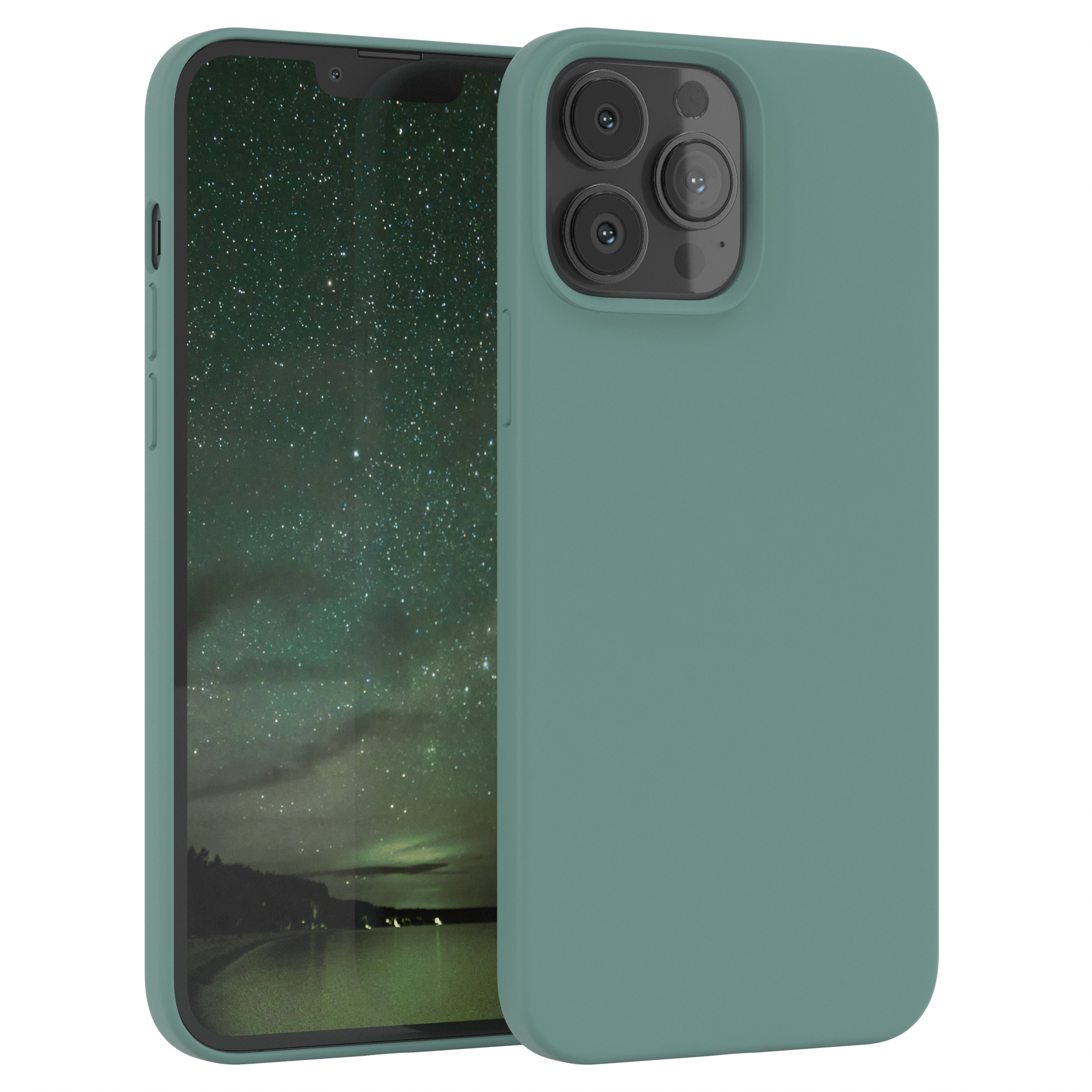EAZY CASE Backcover, Nachtgrün Handycase, Pro Silikon iPhone Max, Premium / Grün Apple, 13