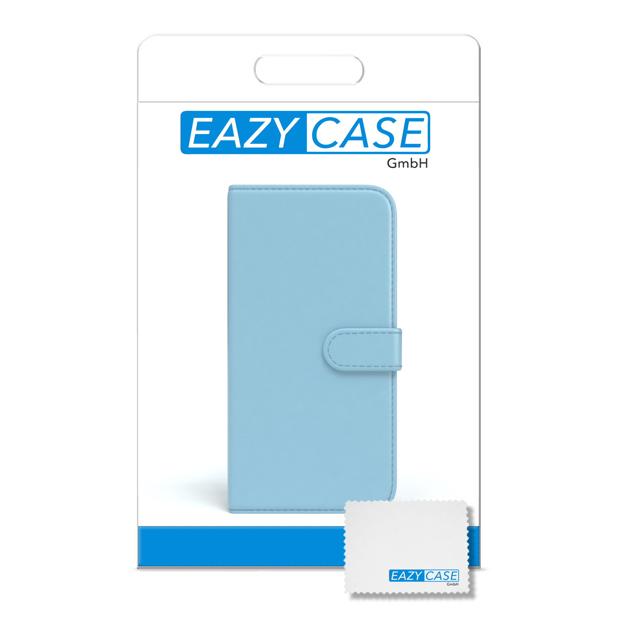 EAZY CASE Bookstyle Klapphülle mit Plus, Hellblau Apple, / 8 iPhone 7 Plus Kartenfach, Bookcover