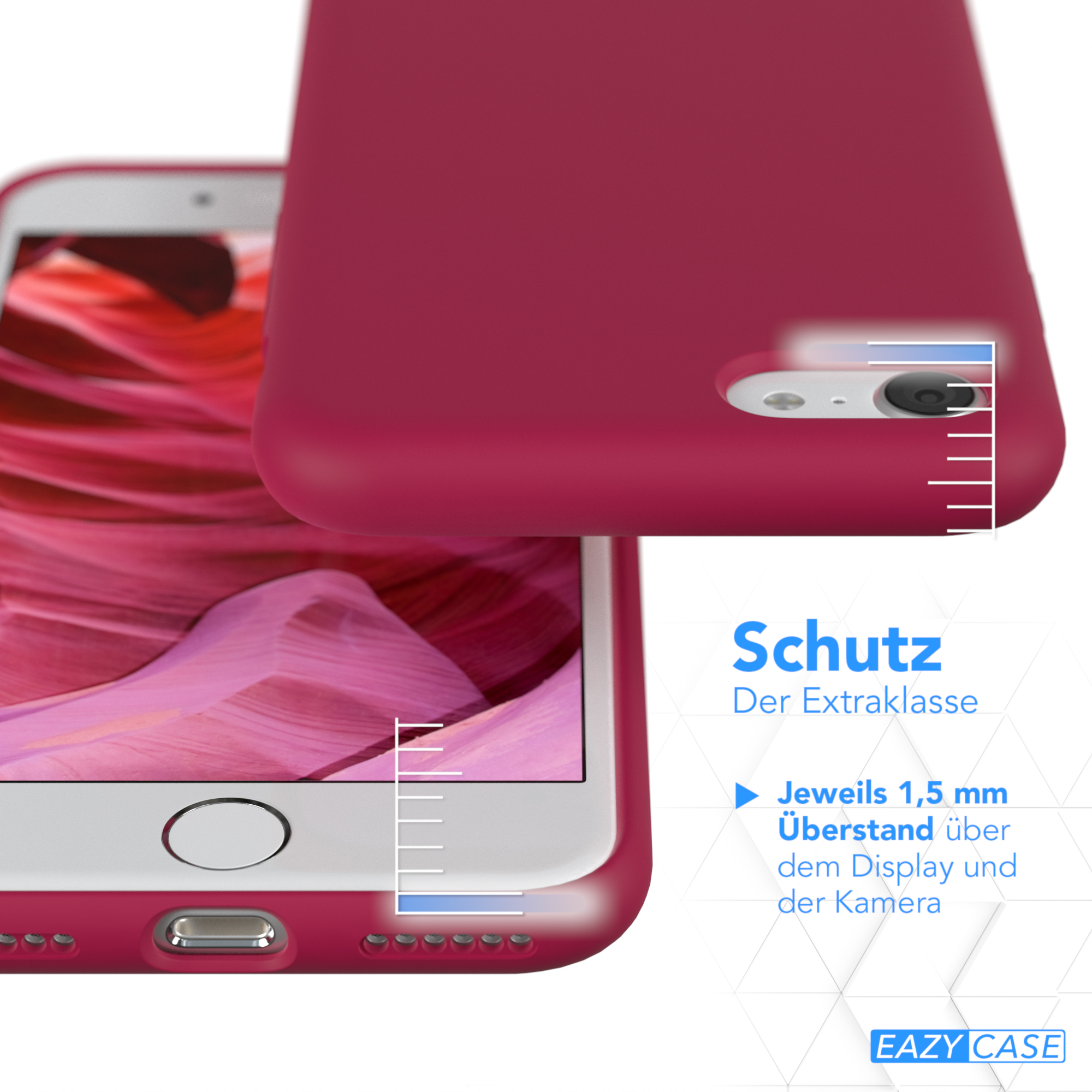 EAZY CASE Premium Silikon Apple, iPhone / / 2020, SE / Beere 2022 SE 7 Rot iPhone Backcover, Handycase, 8