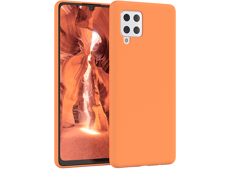 Backcover, Orange A42 Galaxy Handycase, Premium 5G, Silikon Samsung, EAZY CASE