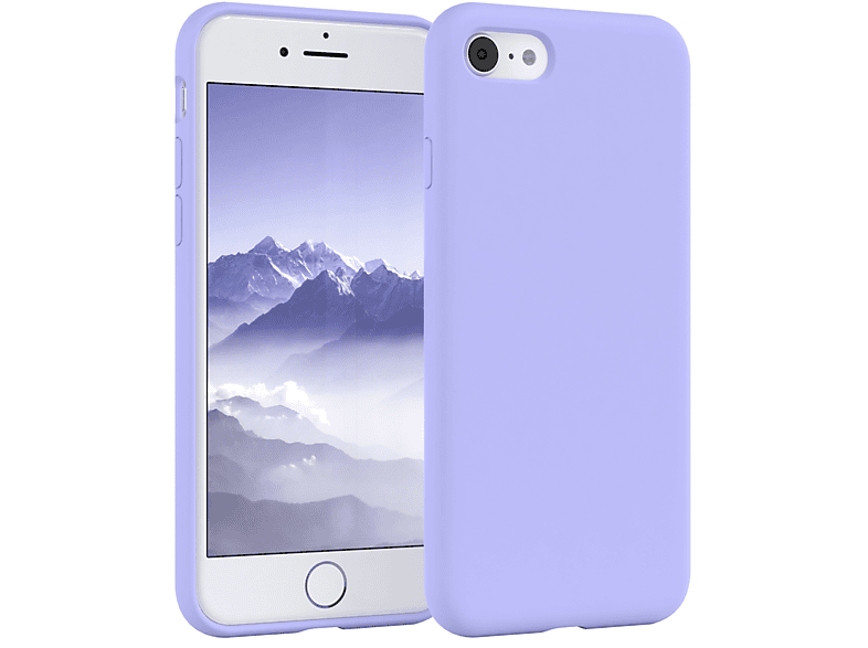 EAZY CASE Premium Silikon Handycase, Backcover, Apple, iPhone SE 2022 / SE 2020, iPhone 7 / 8, Violett / Lila Lavendel