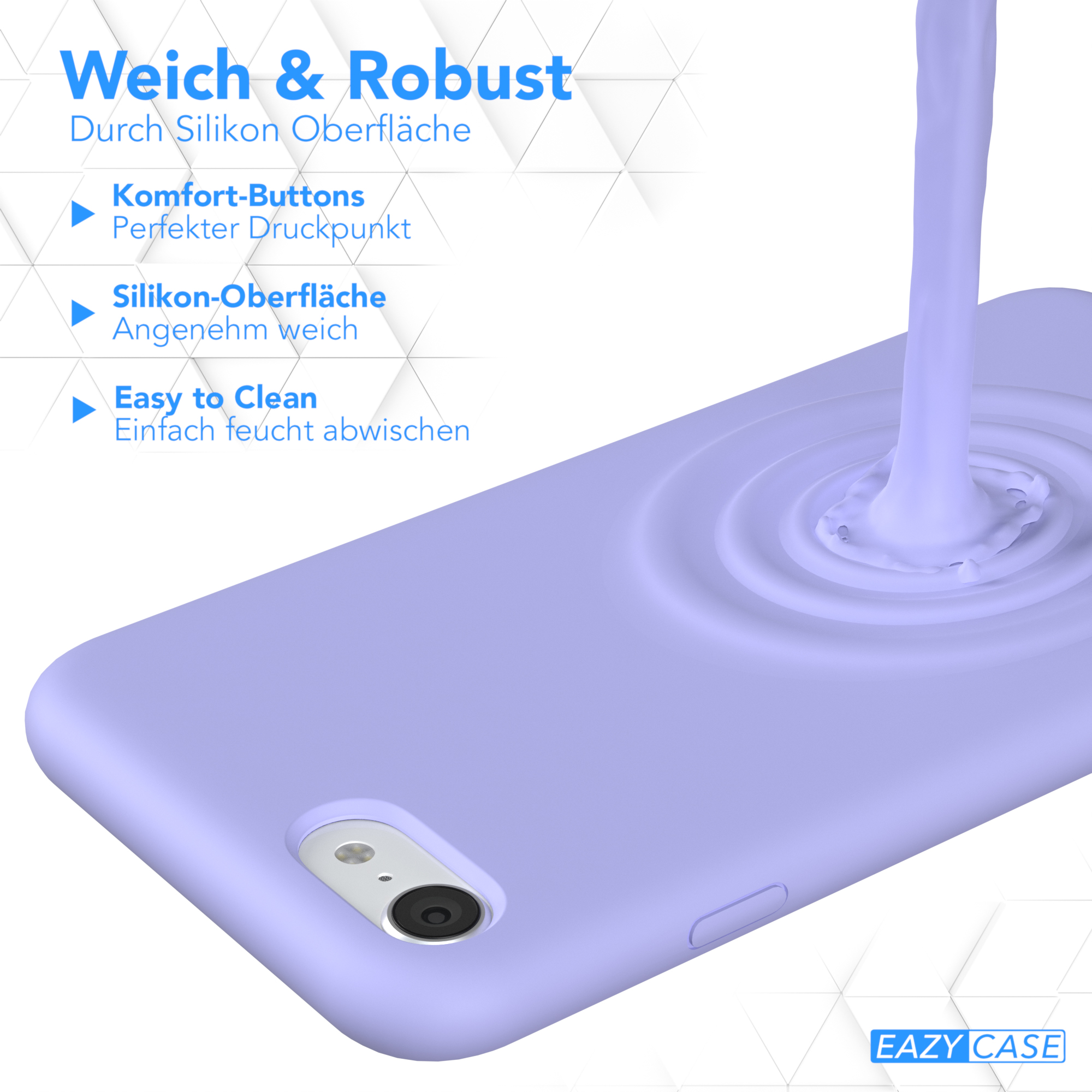 EAZY CASE Premium Silikon 8, iPhone / 7 Backcover, SE Apple, SE 2022 2020, Handycase, / Lila iPhone / Violett Lavendel