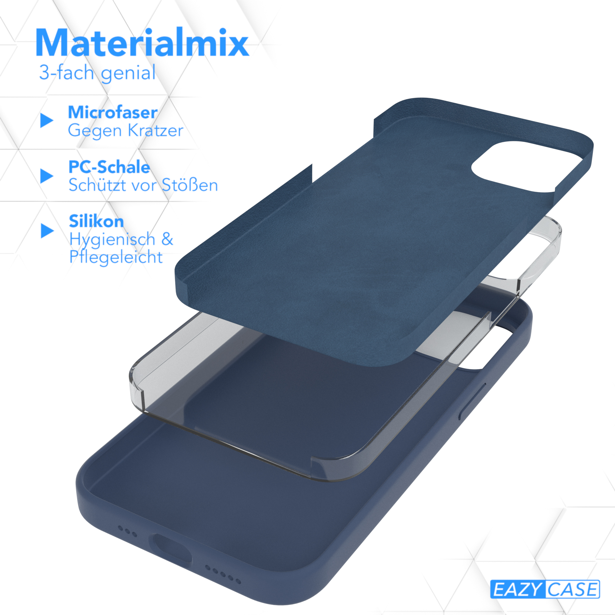 EAZY Handycase, Silikon Apple, iPhone Backcover, 14, Premium Blau CASE