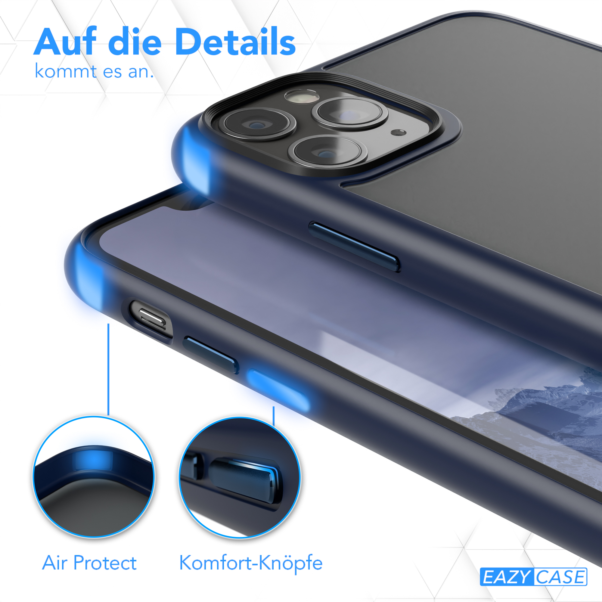 EAZY CASE Outdoor / 11 Apple, Pro Backcover, Blau Case Nachtblau Max, Matt, iPhone