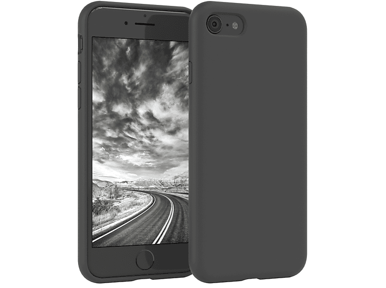 EAZY CASE iPhone Handycase, Anthrazit Grau Silikon SE / 8, 7 2022 Premium iPhone / Apple, 2020, Backcover, SE