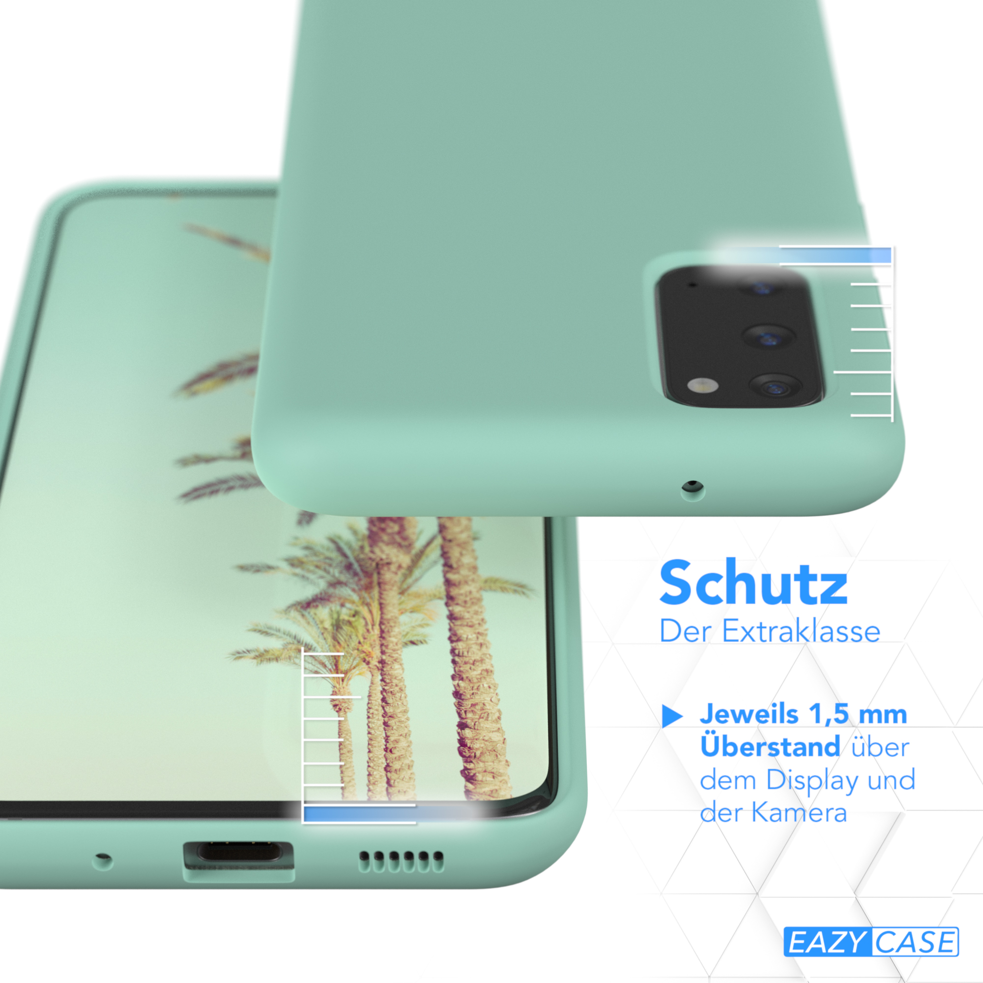 EAZY Mint Samsung, Premium S20, Silikon Handycase, Galaxy Backcover, CASE Grün