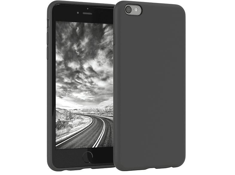 Backcover, Handycase, Silikon iPhone Grau Apple, Premium EAZY 6 / Anthrazit 6S, CASE