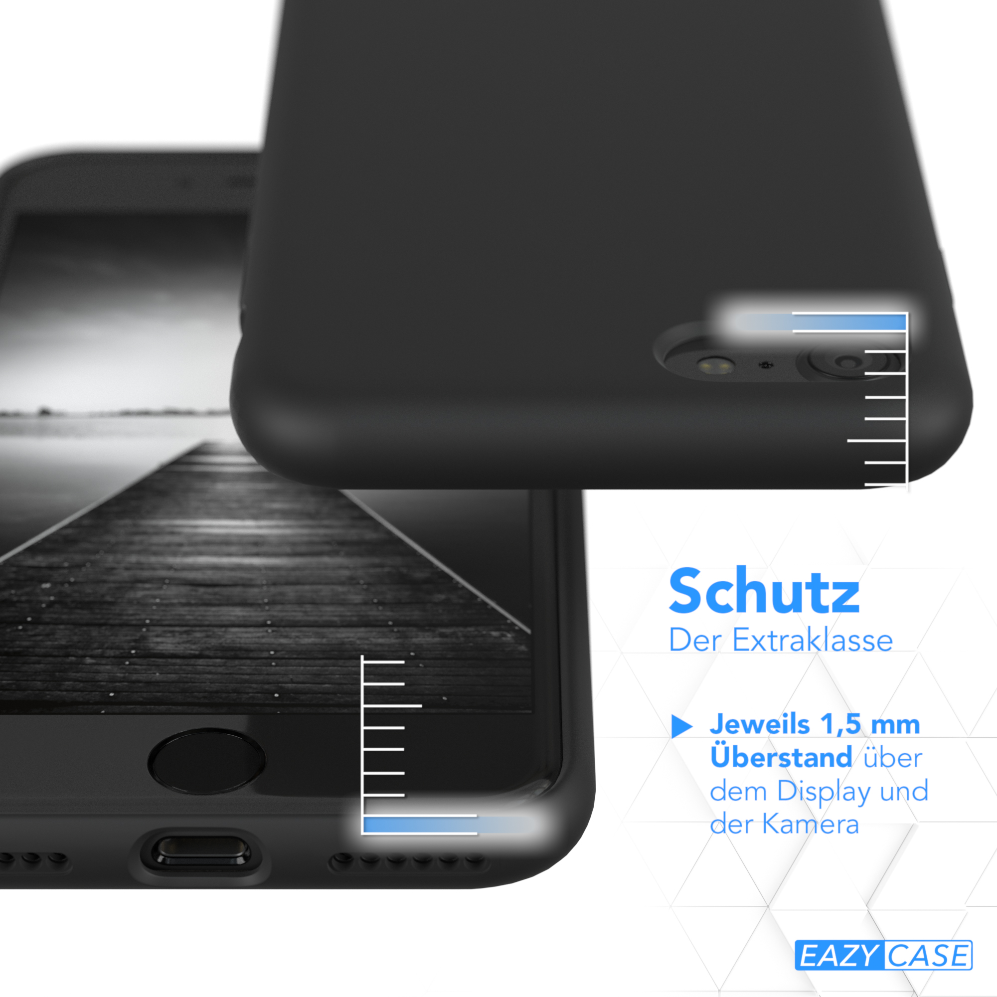 EAZY CASE Premium 7 Silikon Handycase, iPhone / / Backcover, SE SE 2022 Schwarz Apple, 8, iPhone 2020