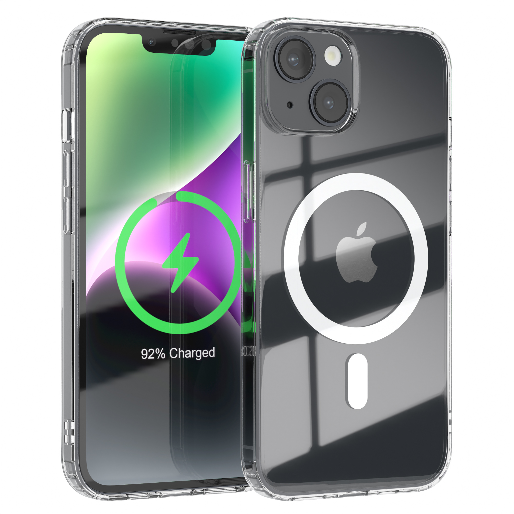 EAZY CASE Clear Cover mit Durchsichtig Klar iPhone Bumper, 14, Apple, MagSafe, 