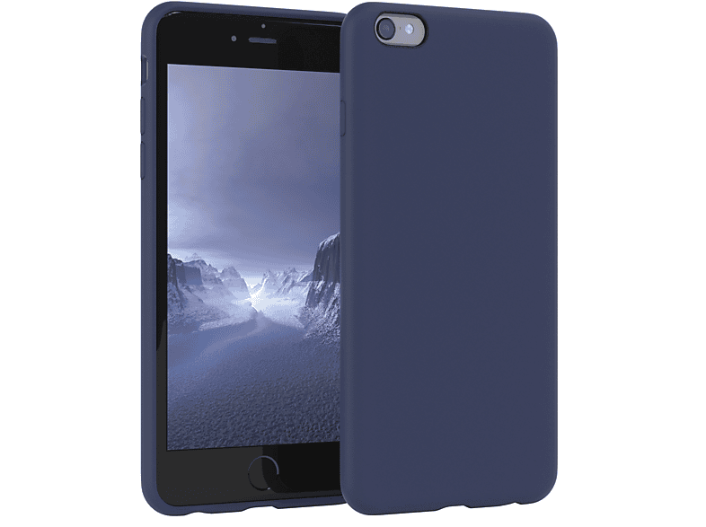 EAZY CASE Premium Silikon Handycase, Backcover, Apple, iPhone 6 / 6S, Blau / Nachtblau
