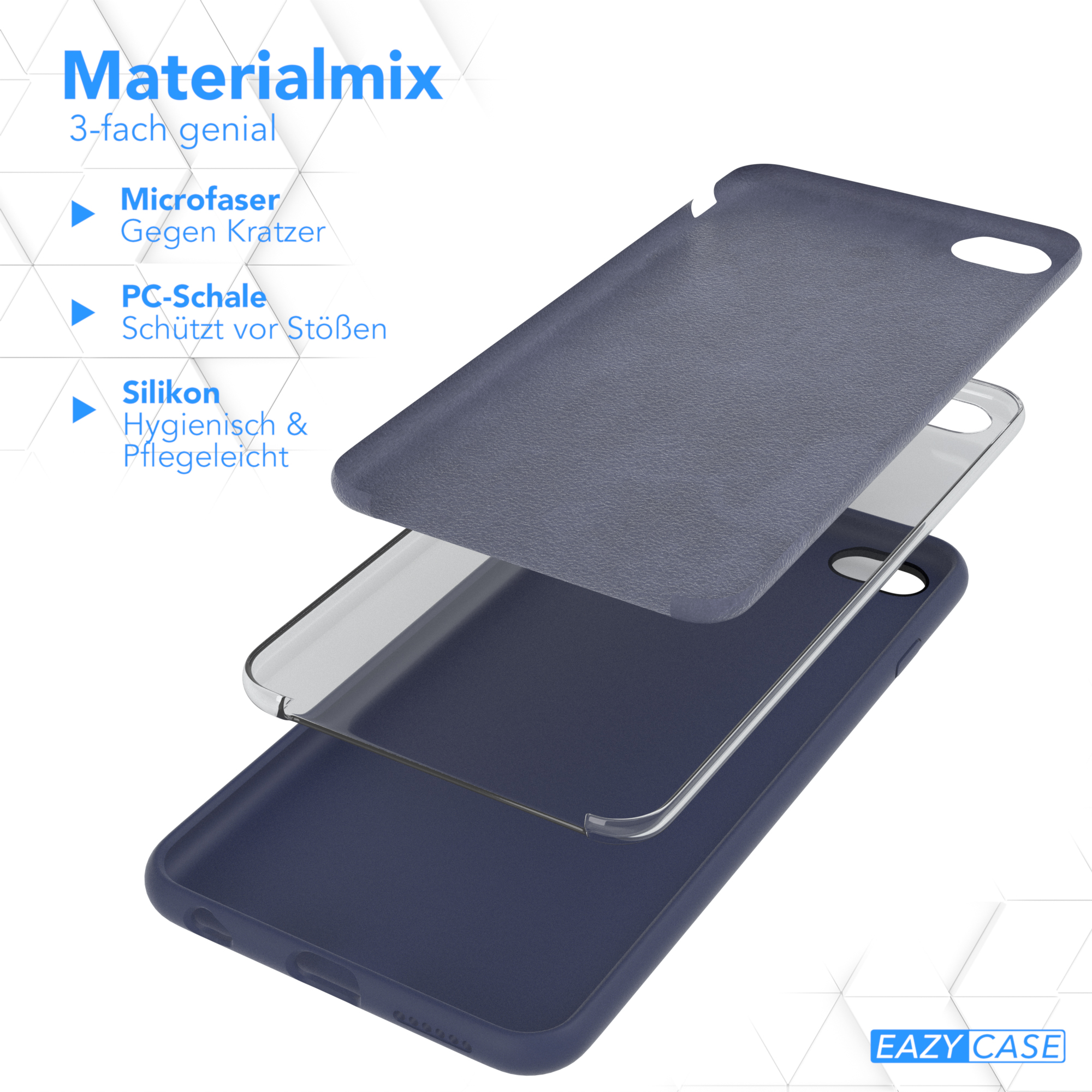 Nachtblau iPhone Backcover, 6S, EAZY / 6 / Handycase, Premium CASE Silikon Apple, Blau