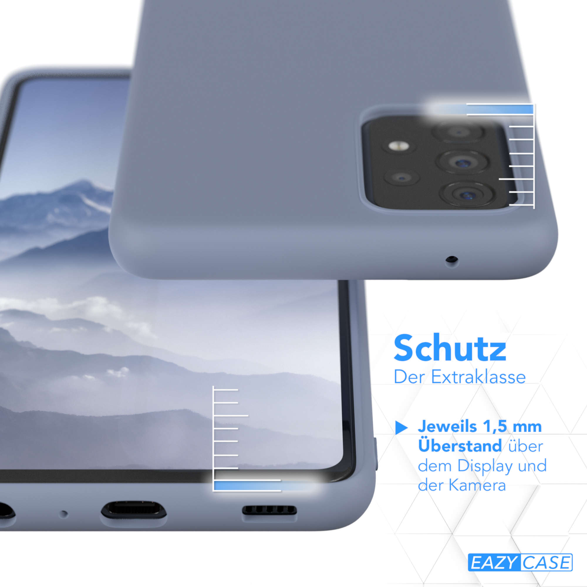 EAZY CASE / A72 A72 Silikon Blau Eis Samsung, Premium Handycase, 5G, Backcover, Galaxy