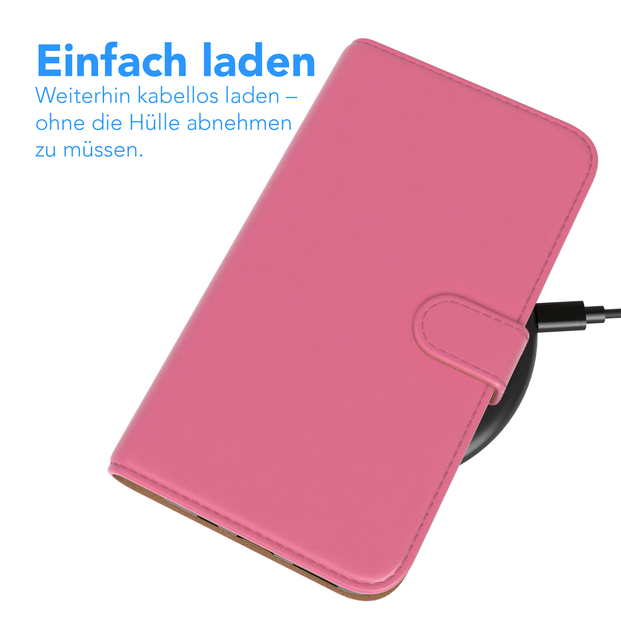EAZY CASE iPhone Kartenfach, Bookcover, 11 Bookstyle Apple, Klapphülle Pink Pro, mit