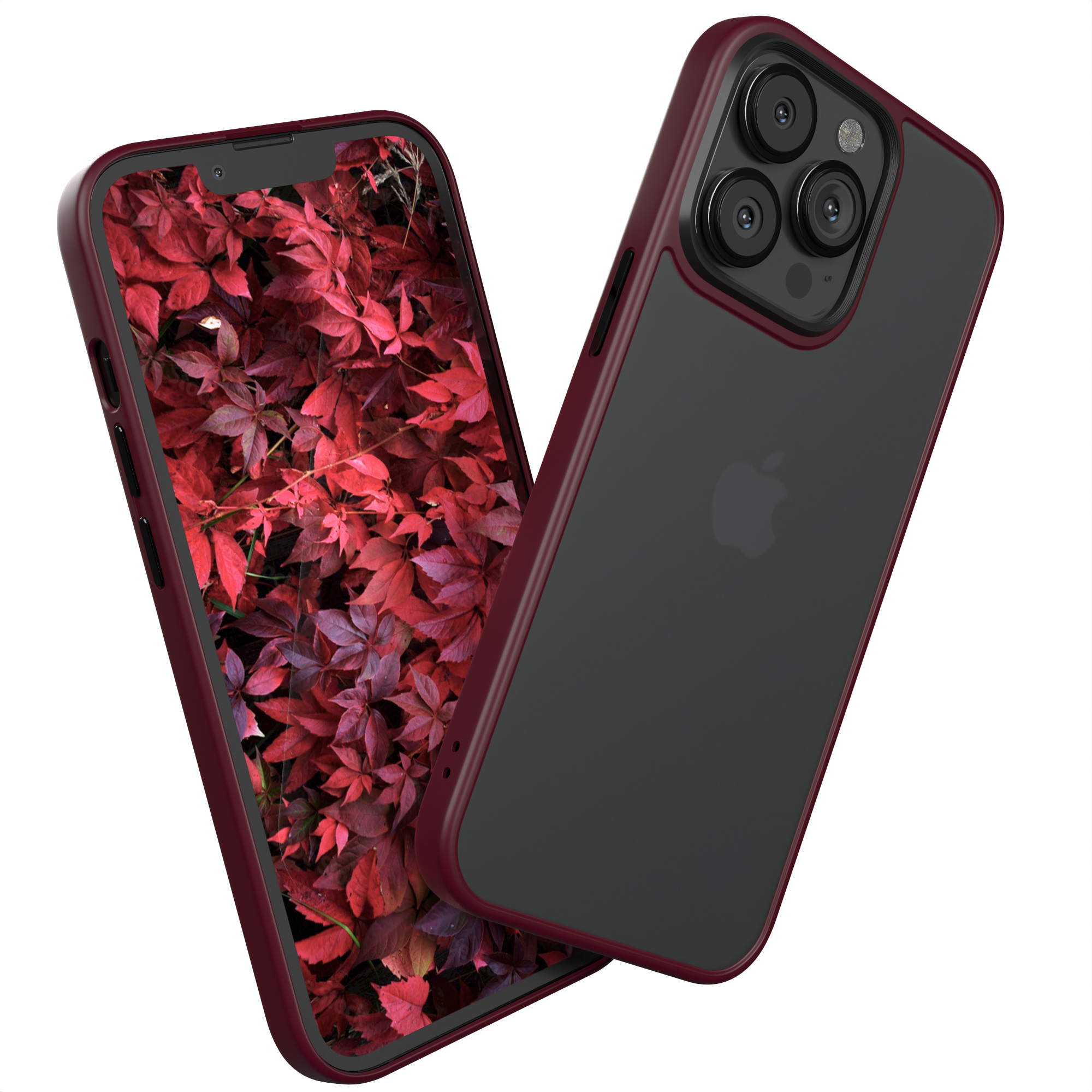 EAZY CASE Outdoor Case Matt, Apple, iPhone Pro, Backcover, Rot 13 Dunkel