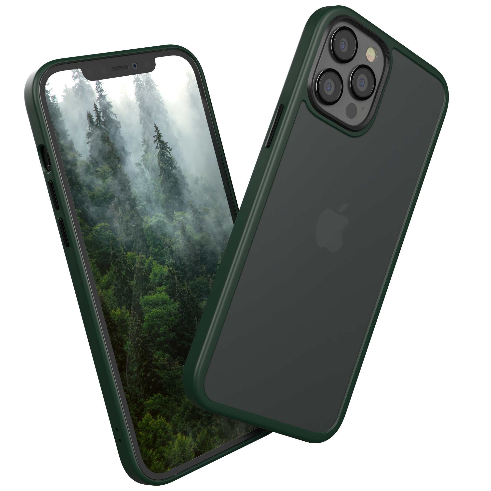 EAZY CASE Outdoor Case Matt, Backcover, iPhone 12 Dunkel Pro Grün Max, Apple