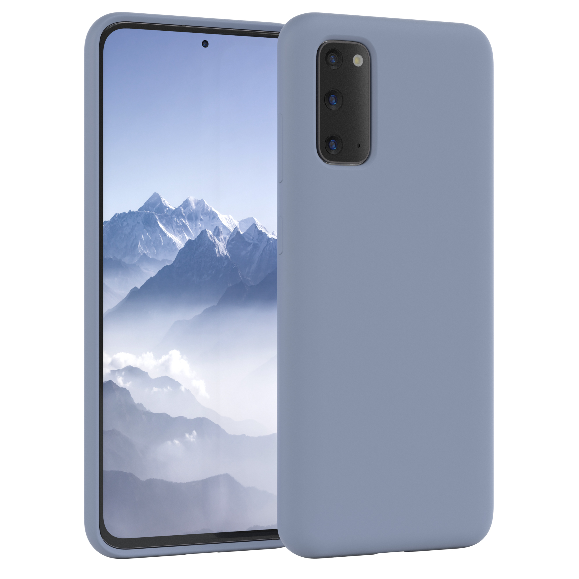 Zwei Telefone, eines mit blauem Gehäuse, das andere zeigt die Rückseite des Telefons.