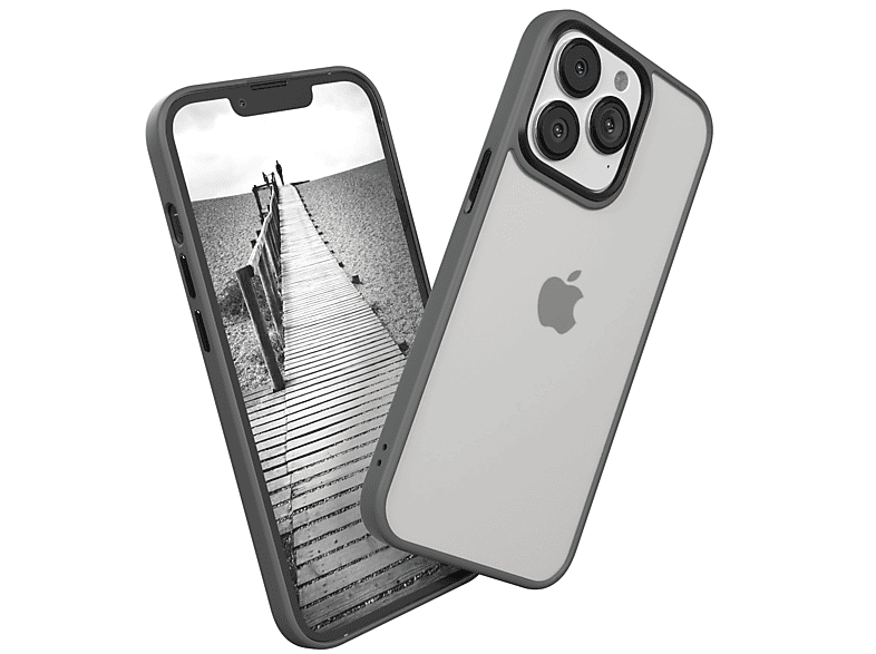 EAZY CASE Outdoor 13 Pro, iPhone Grau Case Matt, Backcover, Apple