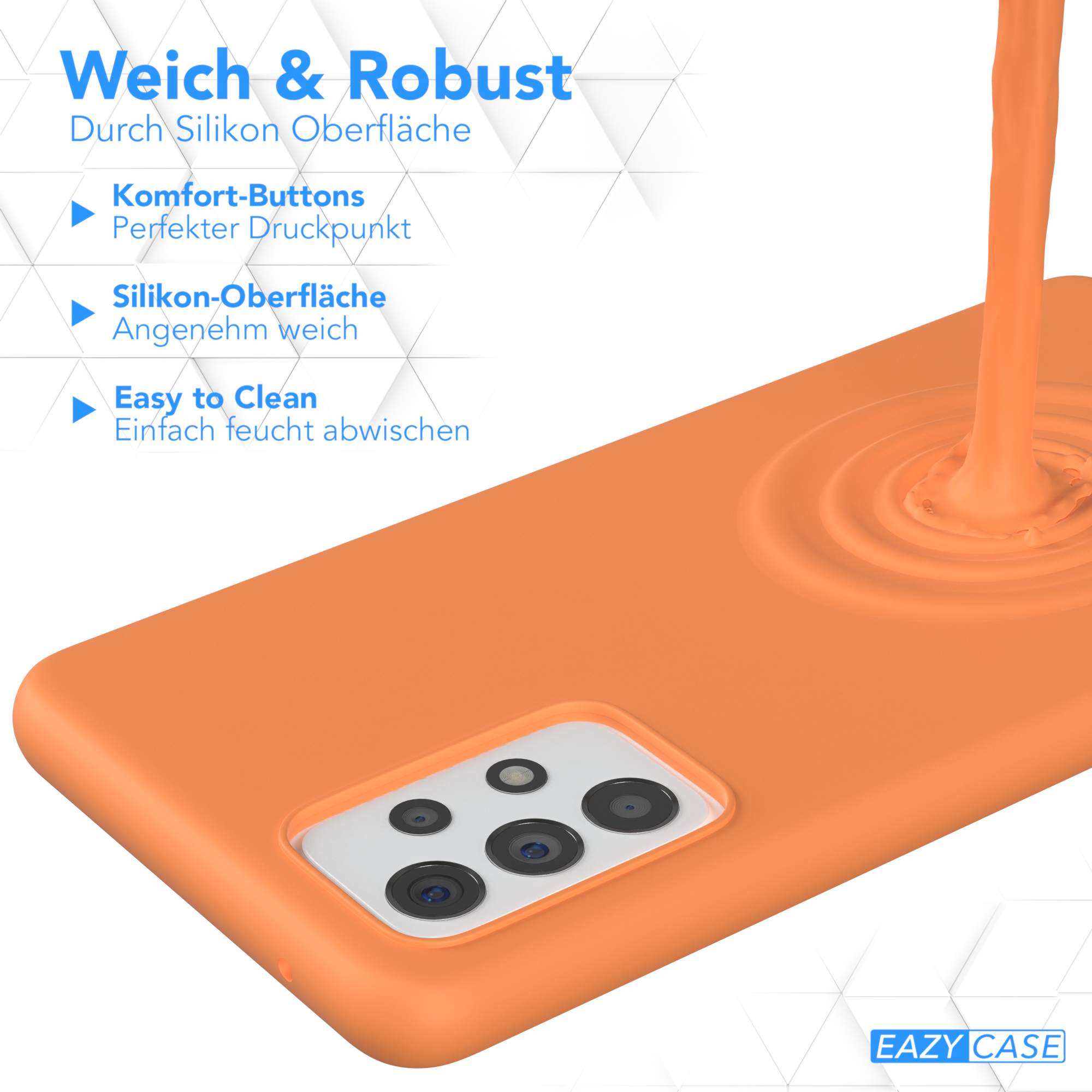CASE A72 A72 Orange Handycase, Galaxy Premium Silikon / EAZY 5G, Backcover, Samsung,