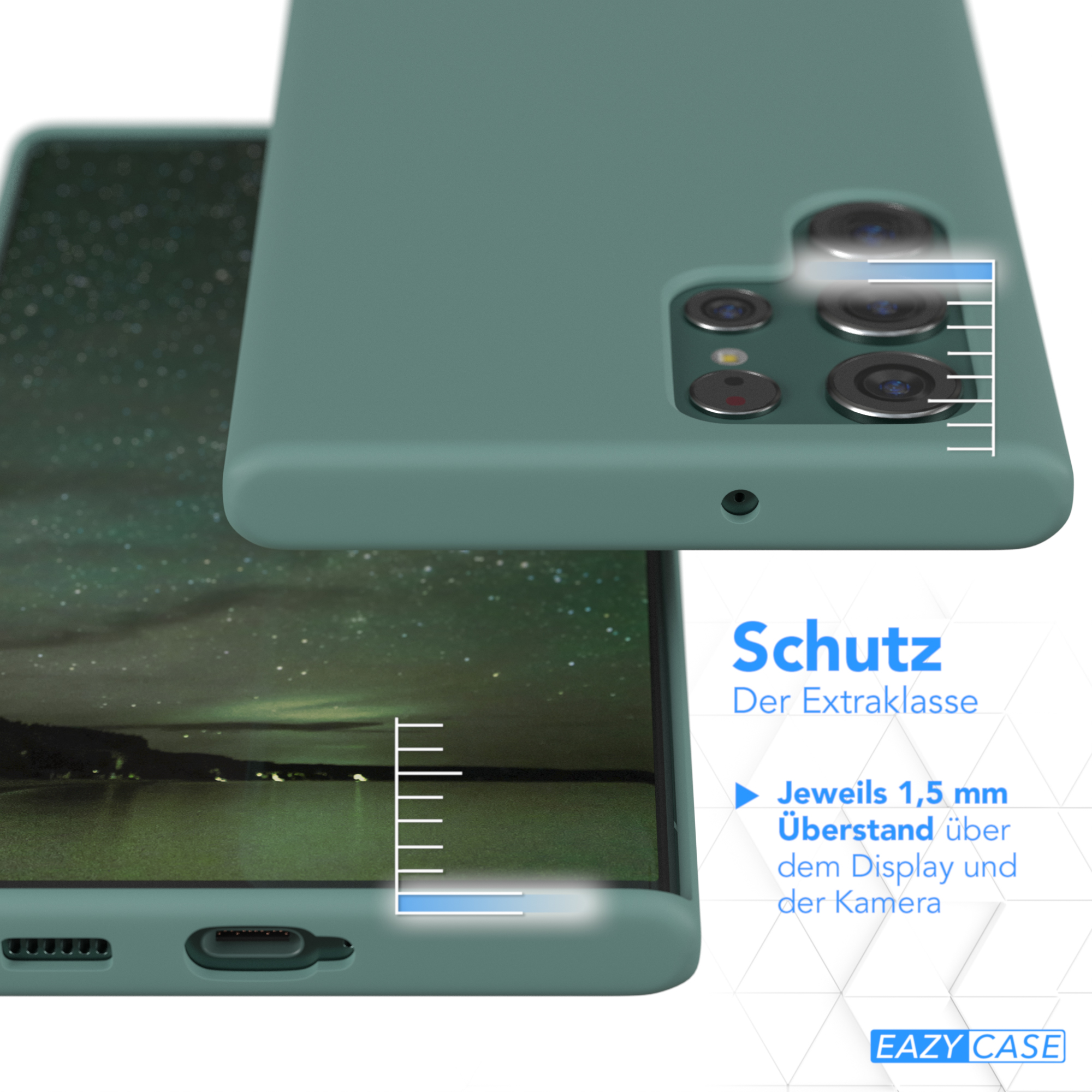 Samsung, Ultra CASE 5G, Grün S22 Backcover, Handycase, / Nachtgrün EAZY Premium Galaxy Silikon