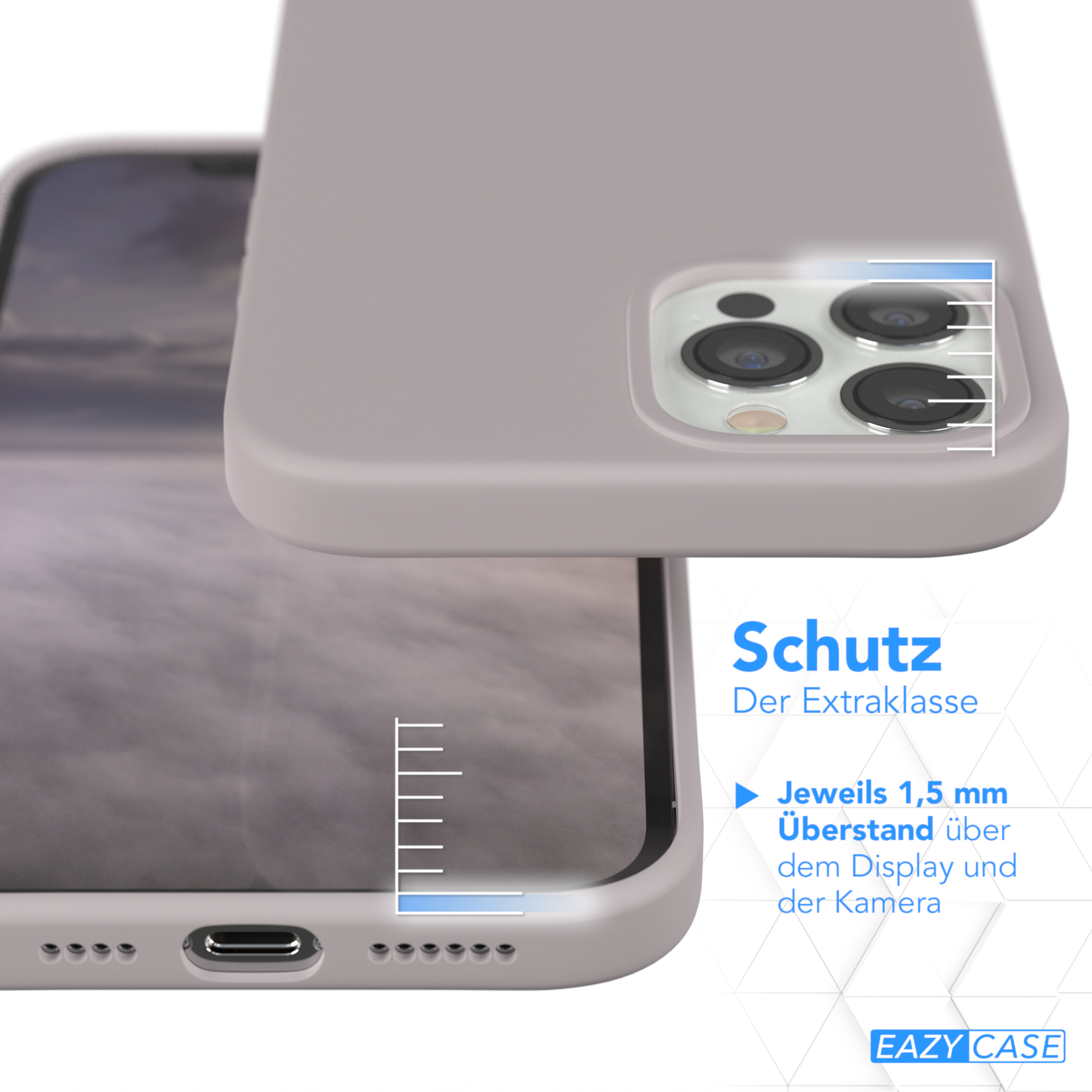 Pro EAZY Handycase, Premium Silikon Rosa Braun CASE iPhone 12 Backcover, Apple, Max,