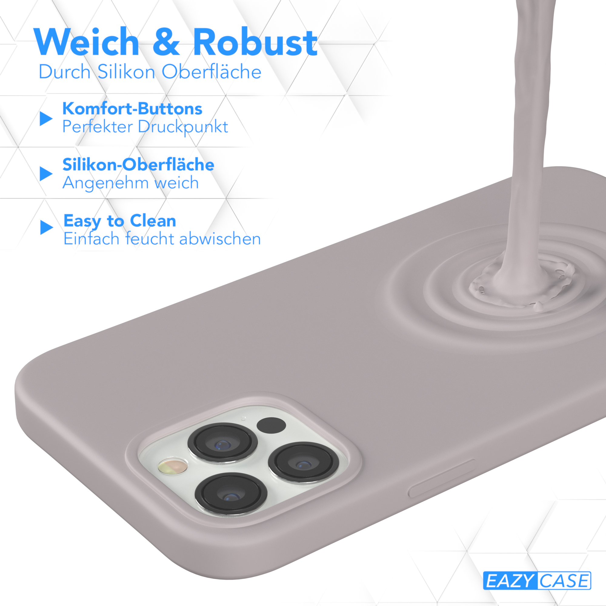Ein Handycase wird mit Flüssigkeit übergossen. Das Case ist für ein Telefon.