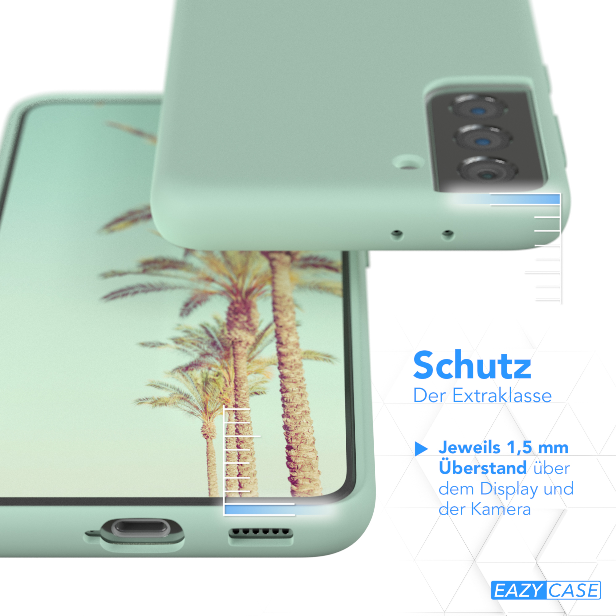 EAZY CASE Samsung, Premium 5G, Backcover, Galaxy Grün Mint Handycase, Silikon S21