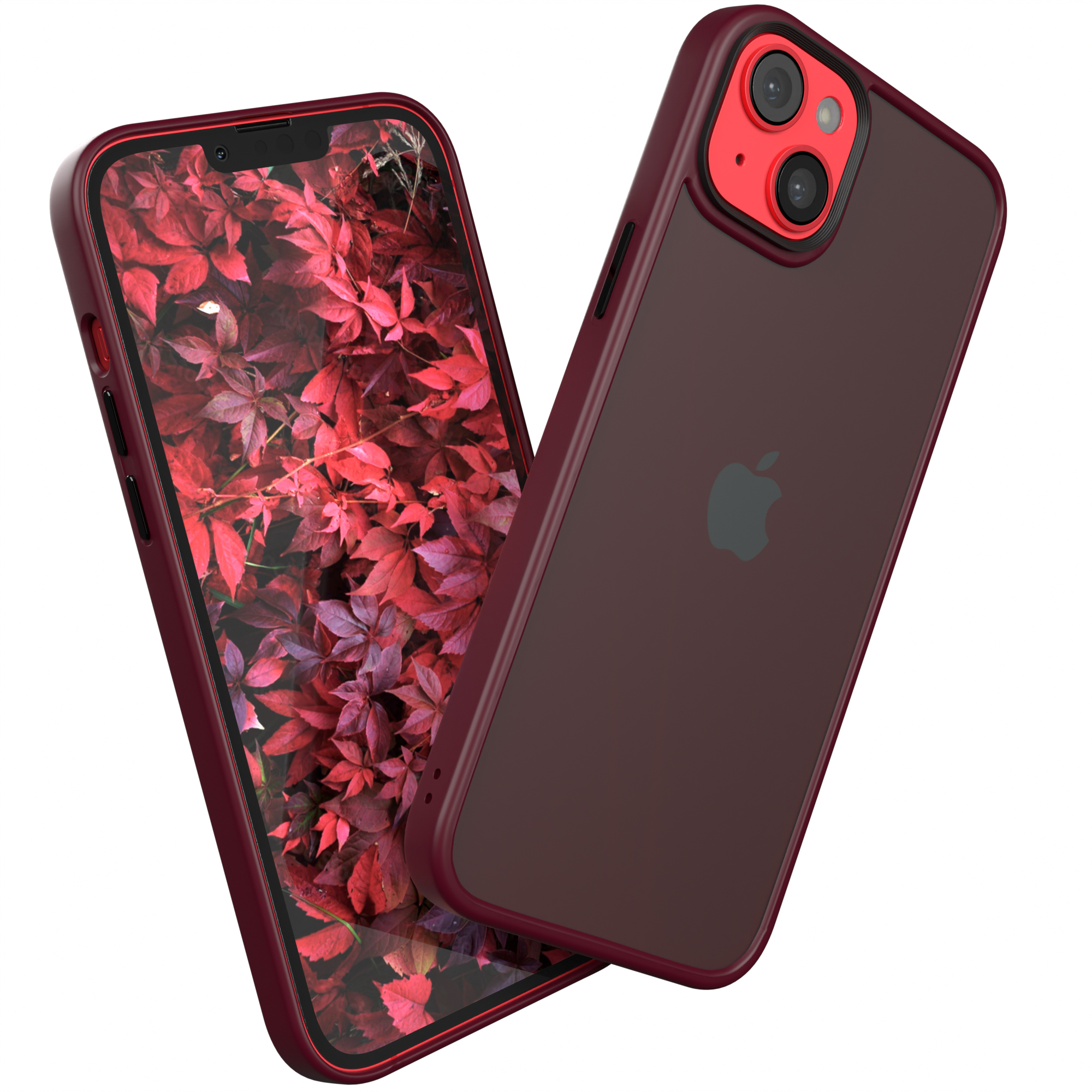 EAZY CASE Outdoor Case 14 iPhone Backcover, Dunkel Rot Plus, Matt, Apple