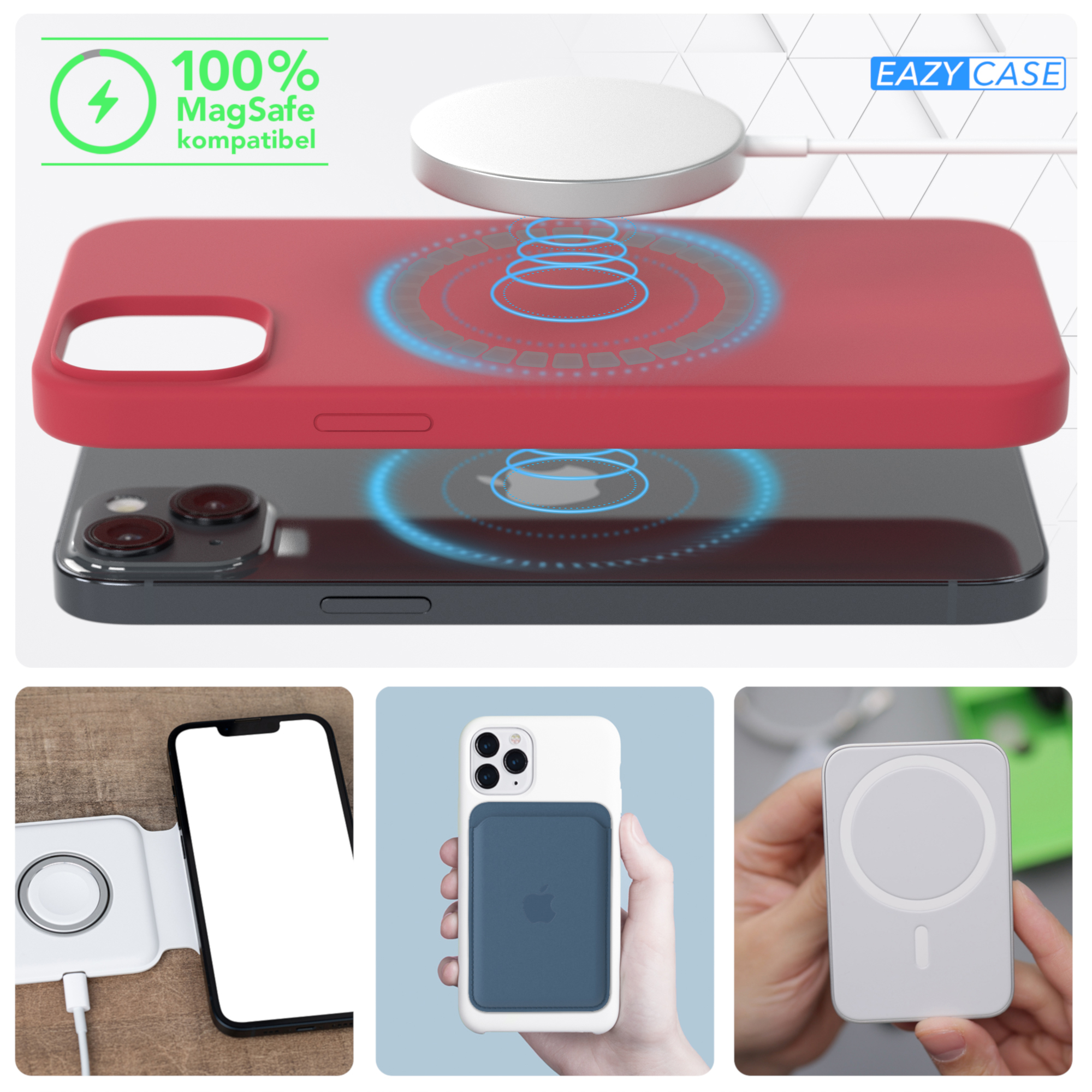 Backcover, Handycase Plus, Beere mit iPhone / Rot Premium 14 CASE Silikon MagSafe, Apple, EAZY