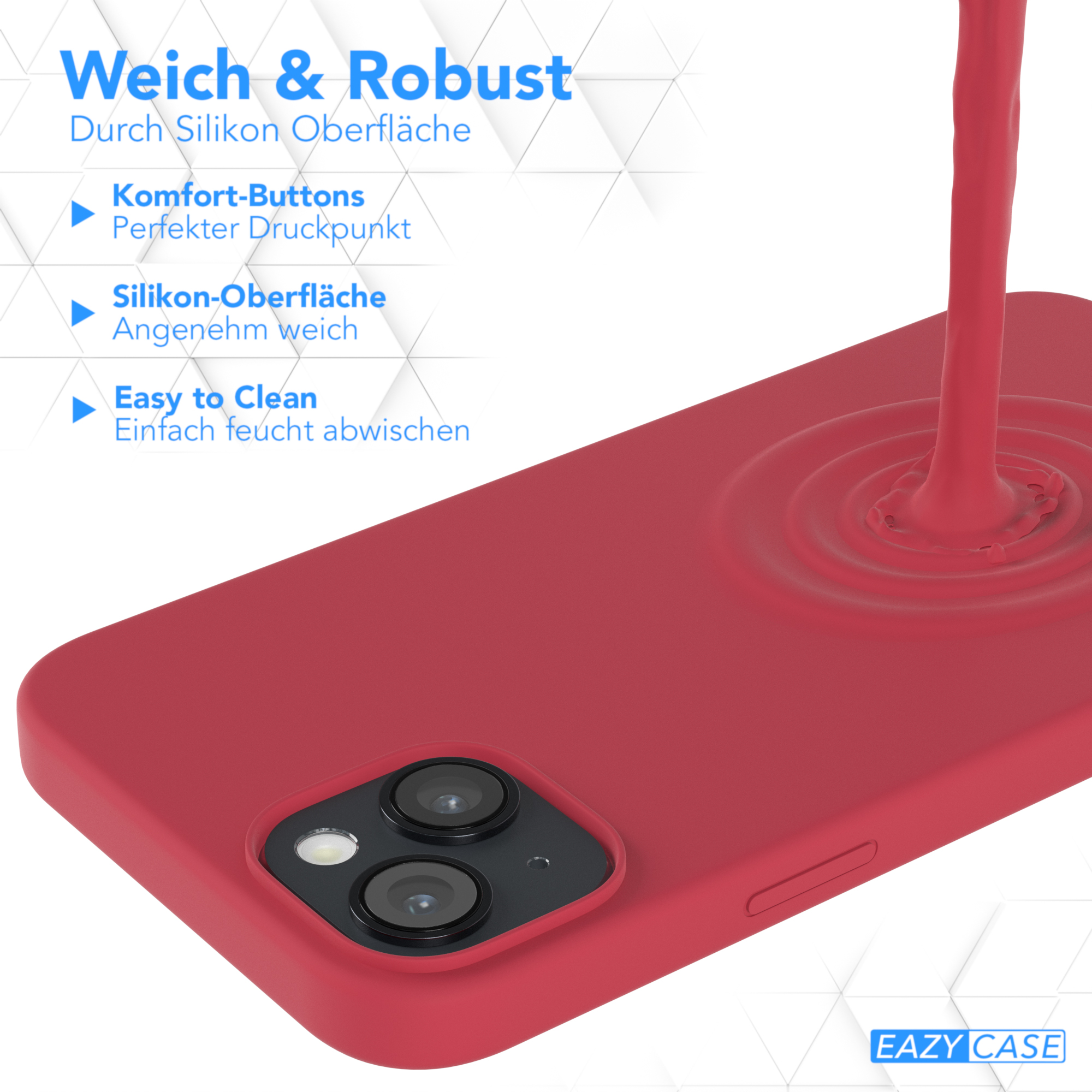 Rote Handyhülle mit flüssigkeitsähnlichem Design. Material sieht nach fließender Flüssigkeit aus.