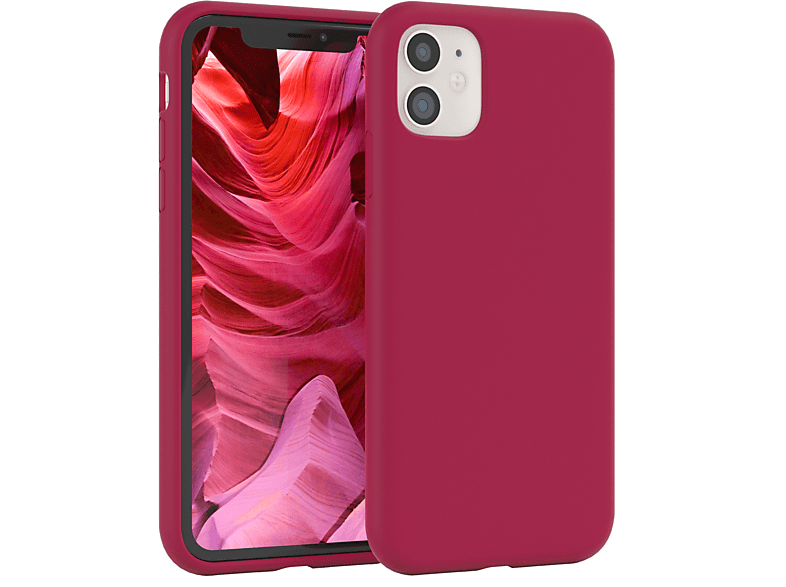 EAZY CASE Premium Silikon Handycase, 11, Beere Rot Apple, / Backcover, iPhone
