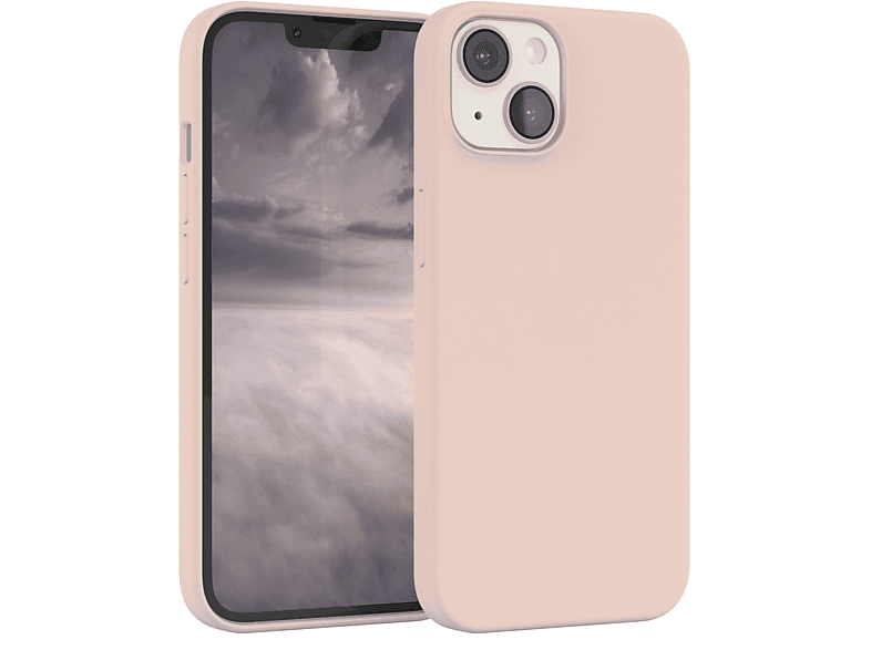 EAZY 14, CASE Handycase, Silikon Braun Apple, Rosa Backcover, iPhone Premium
