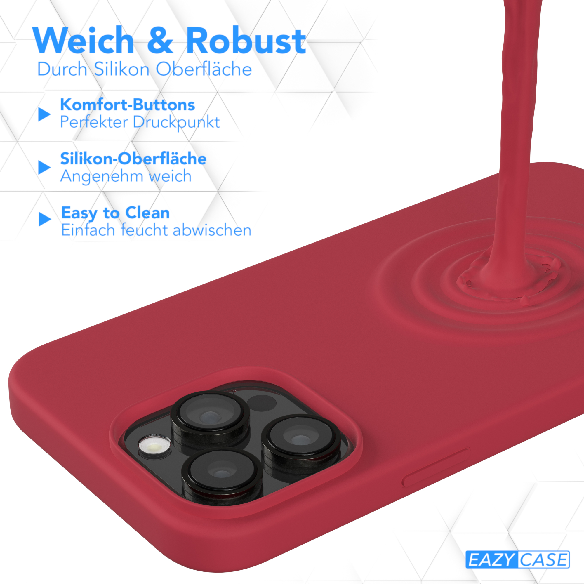 Pro Backcover, Premium Max, / 14 Apple, EAZY Handycase, Beere Rot Silikon CASE iPhone