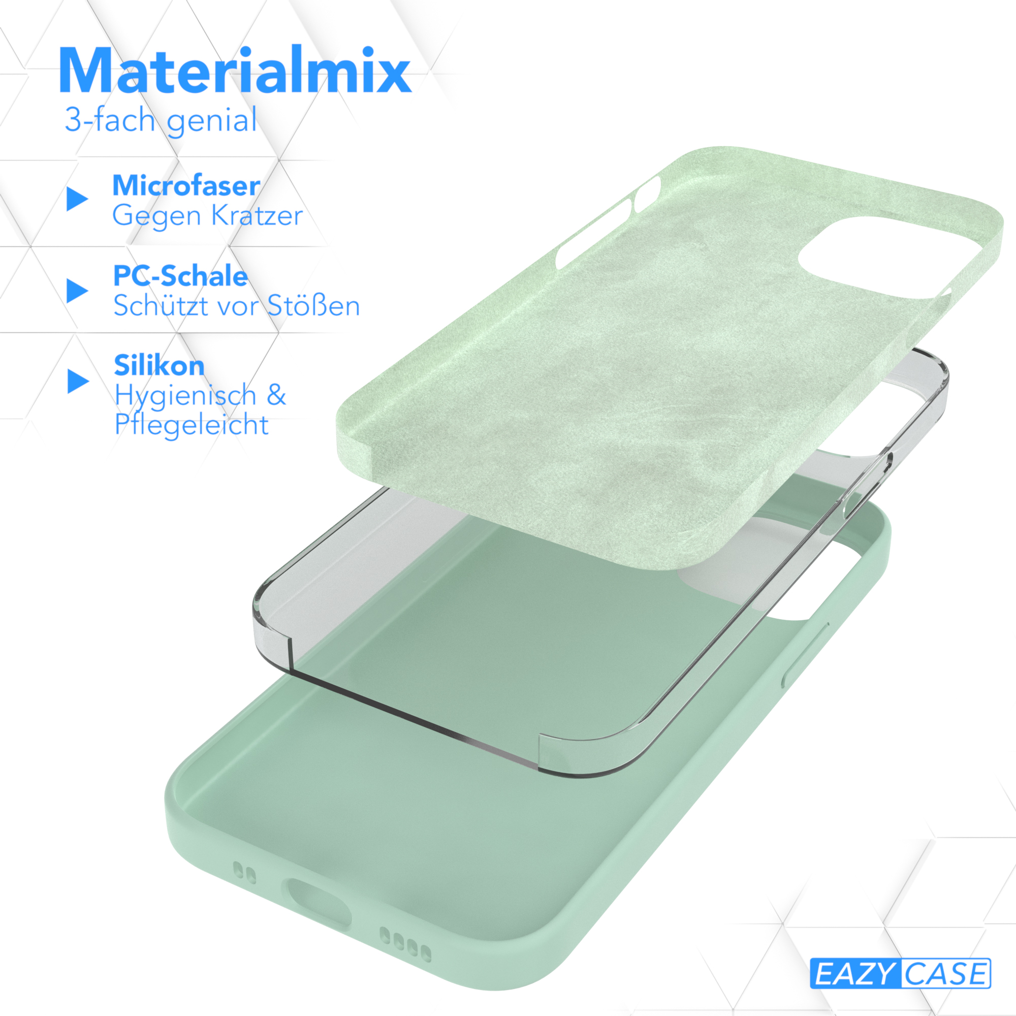 Backcover, Handycase, Mint Apple, Premium 13 CASE EAZY Silikon Mini, Grün iPhone