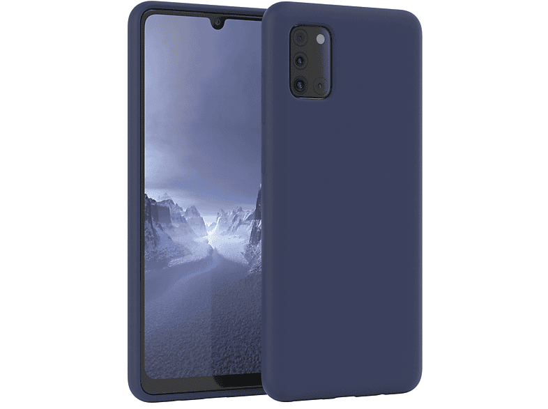 EAZY CASE Premium Silikon Handycase, Backcover, Samsung, Galaxy A31, Blau / Nachtblau