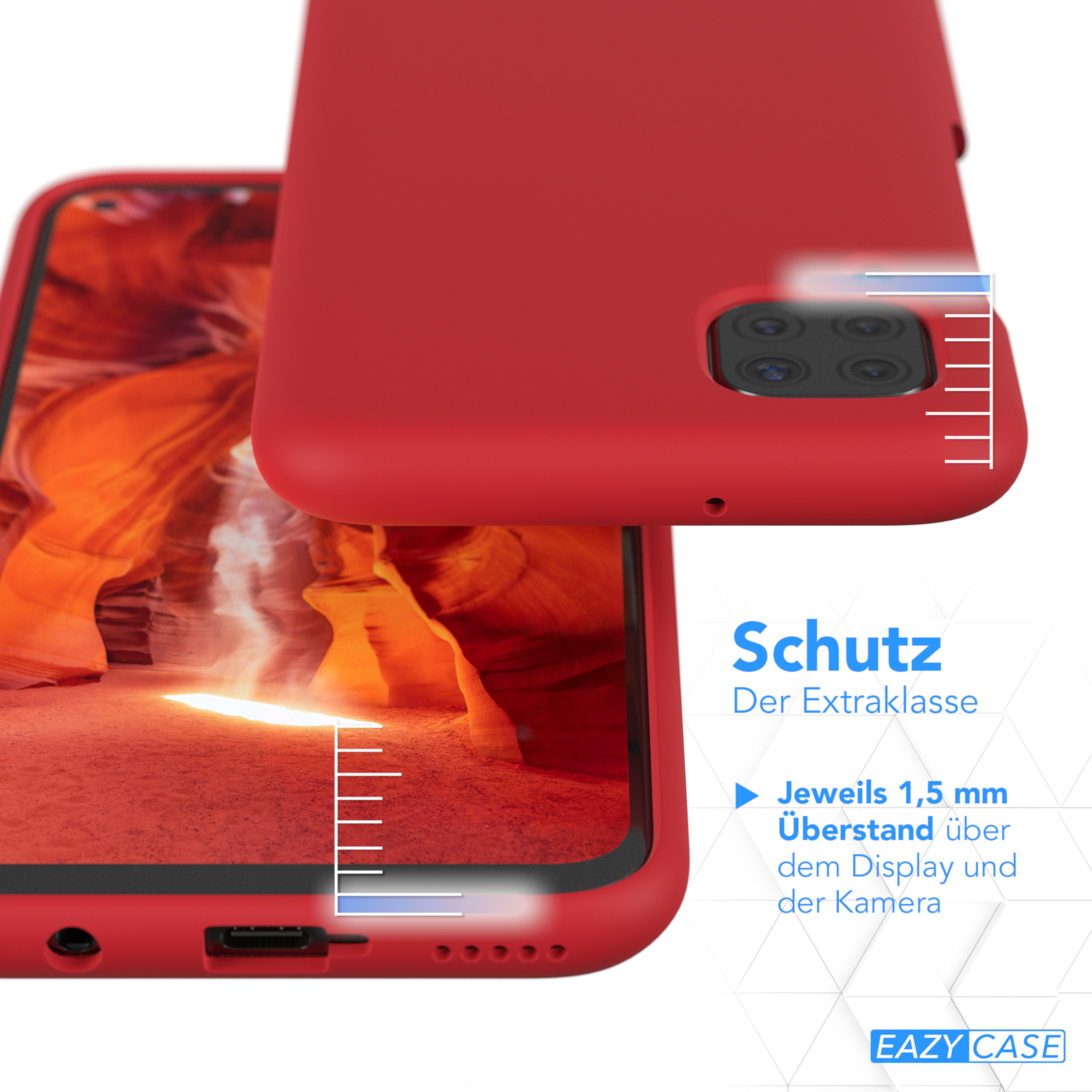EAZY CASE Premium Silikon P40 Handycase, Rot Huawei, Lite, Backcover