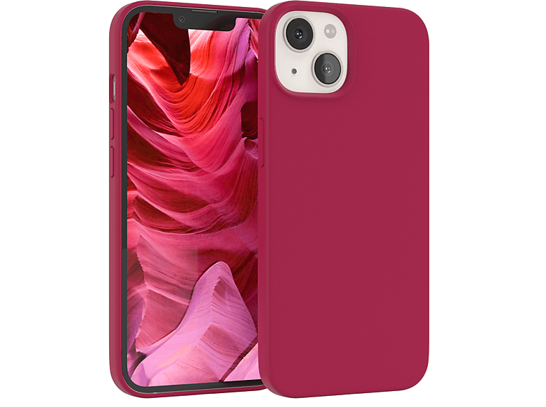 EAZY CASE Premium Silikon Handycase, Backcover, Apple, iPhone 13, Rot / Beere