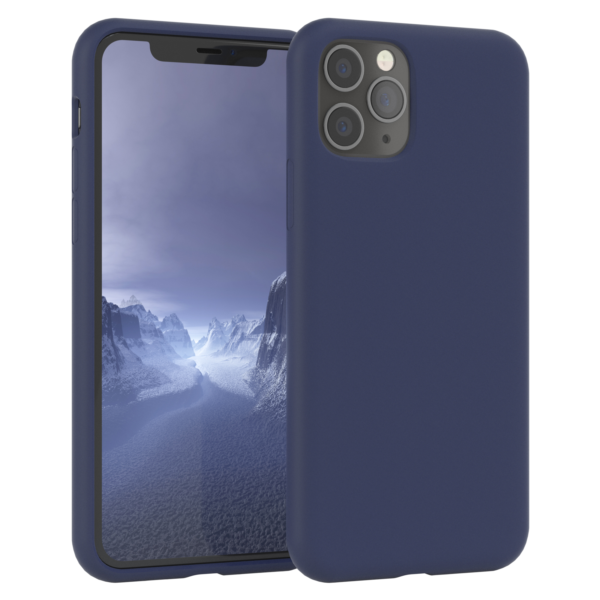 EAZY CASE Premium Silikon Nachtblau Blau Handycase, Apple, Pro, Backcover, 11 iPhone 