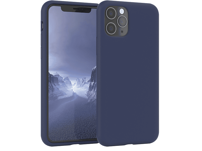 EAZY CASE Premium Silikon Nachtblau Blau Handycase, Apple, Pro, Backcover, 11 iPhone 